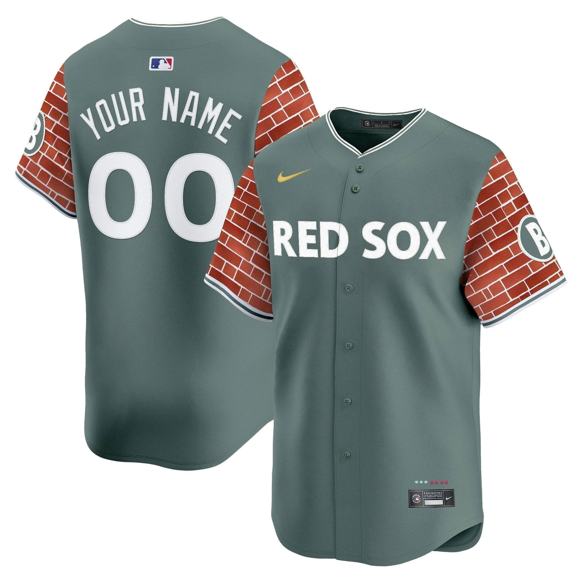 Boston Red Sox 2025 Fenway Red Brick Style Vapor Premier Limited Custom Jersey - Stitched by Boston Red Sox
