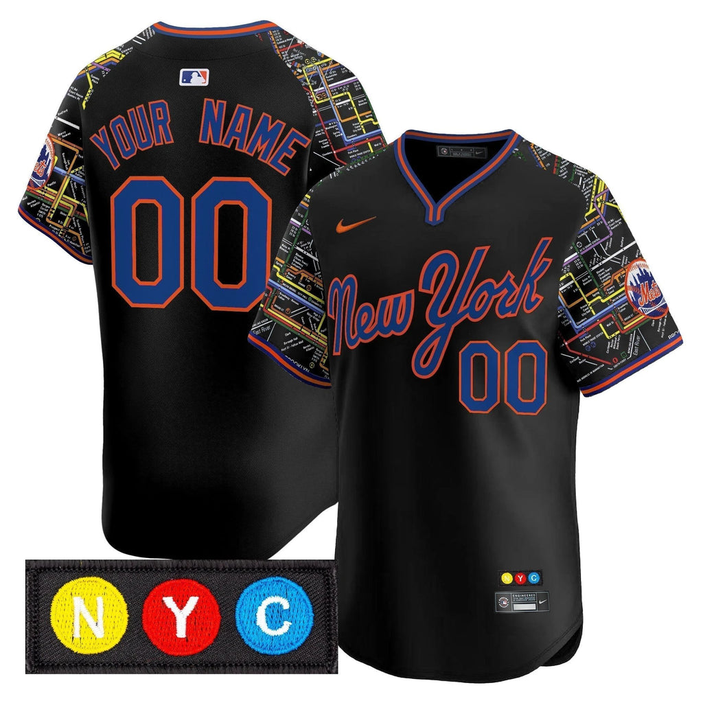 New York Mets Subway Style Vapor Premier Limited Custom Jersey - Stitched by New York Mets