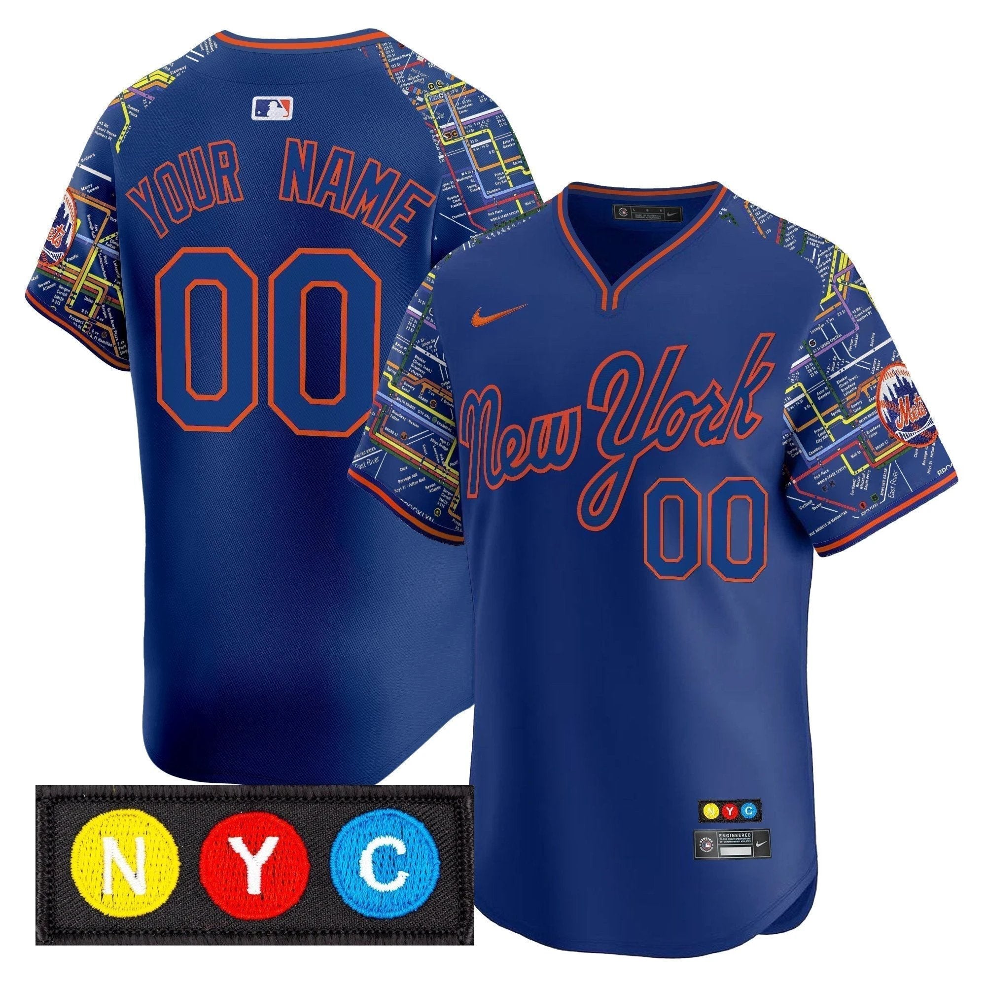 New York Mets Subway Style Vapor Premier Limited Custom Jersey - Stitched by New York Mets