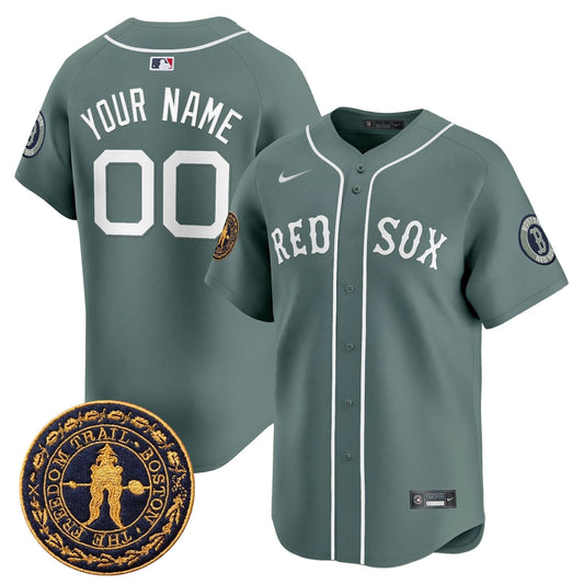 Boston Red Sox Freedom Trail Patch Vapor Premier Limited Custom Jersey - All Stitched by Boston Red Sox