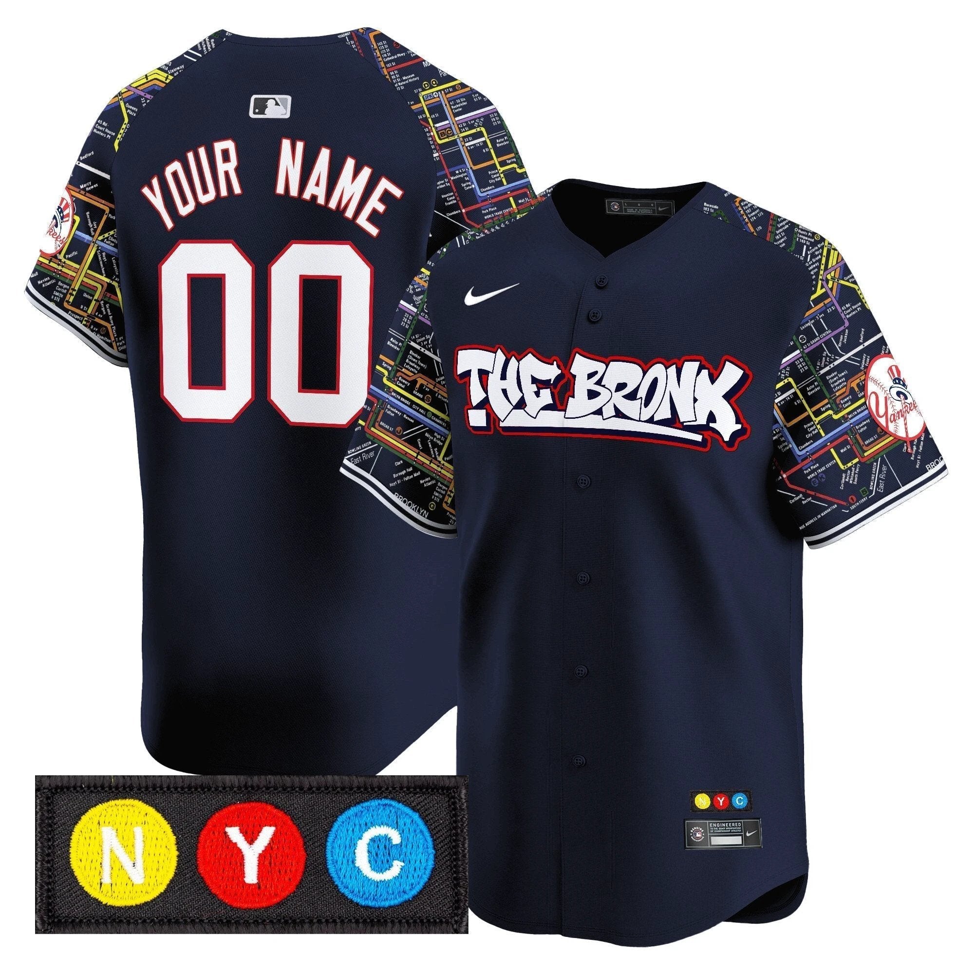 New York Yankees The Bronx Subway Style Vapor Premier Limited Custom Jersey - Stitched by New York Yankees
