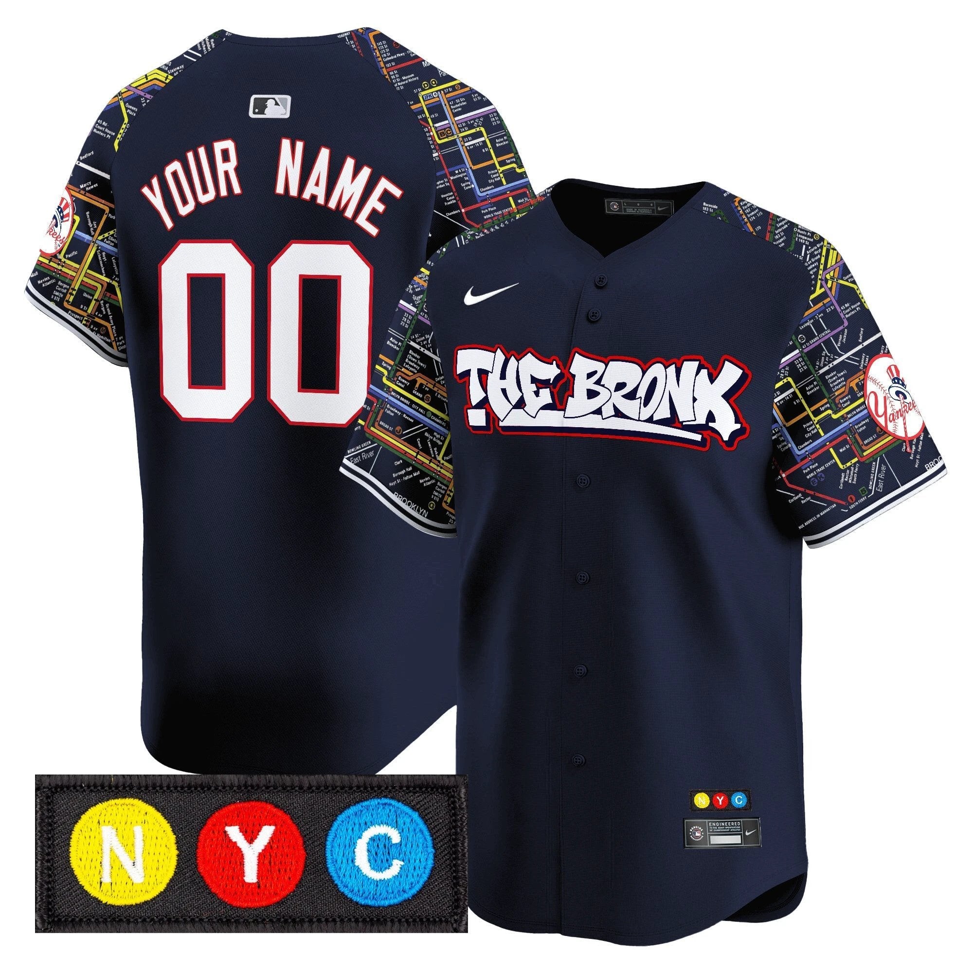 New York Yankees The Bronx Subway Style Vapor Premier Limited Custom Jersey - Stitched by New York Yankees
