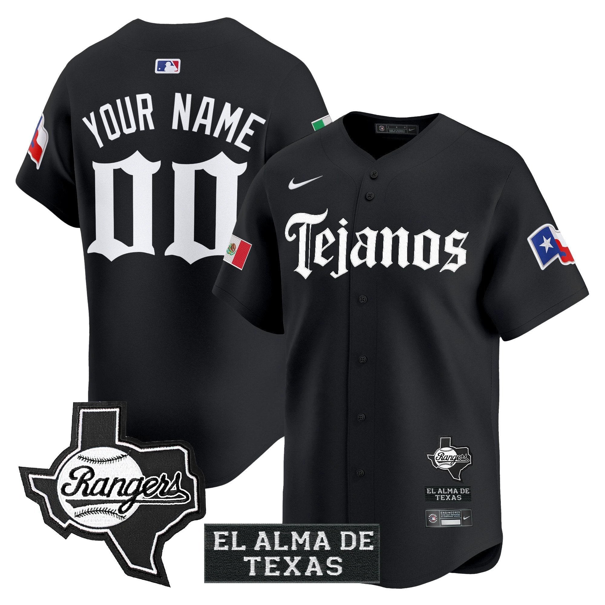 Texas Rangers Mexico Tejano Barrio Style Vapor Premier Limited Custom Jersey - All Stitched by Texas Rangers