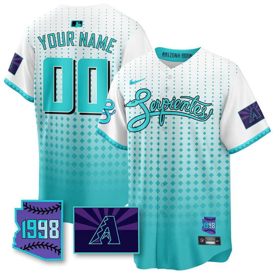 Custom Name/Gender Arizona Diamondbacks Purple for Second “Serpientes” City Connect Jersey - All Stitched by Arizona Diamondbacks