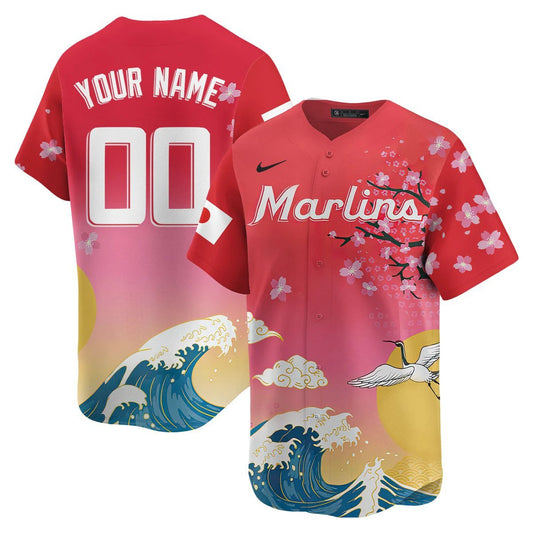Custom Name/Gender Miami Marlins Japanese Heritage Night 2025 Jersey by Sundaygearus