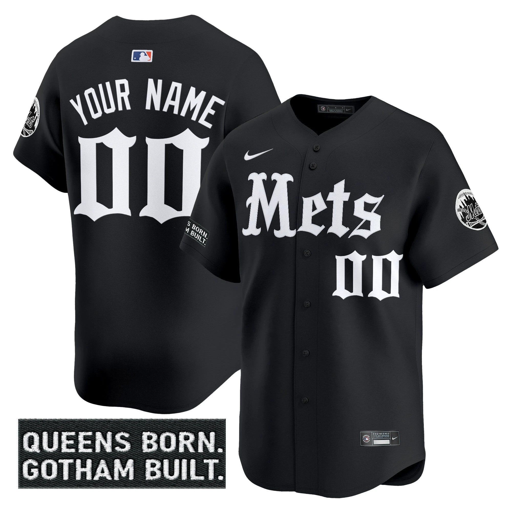 New York Mets 'Gotham Gothic Edition' Vapor Premier Limited Custom Jersey - All Stitched by New York Mets