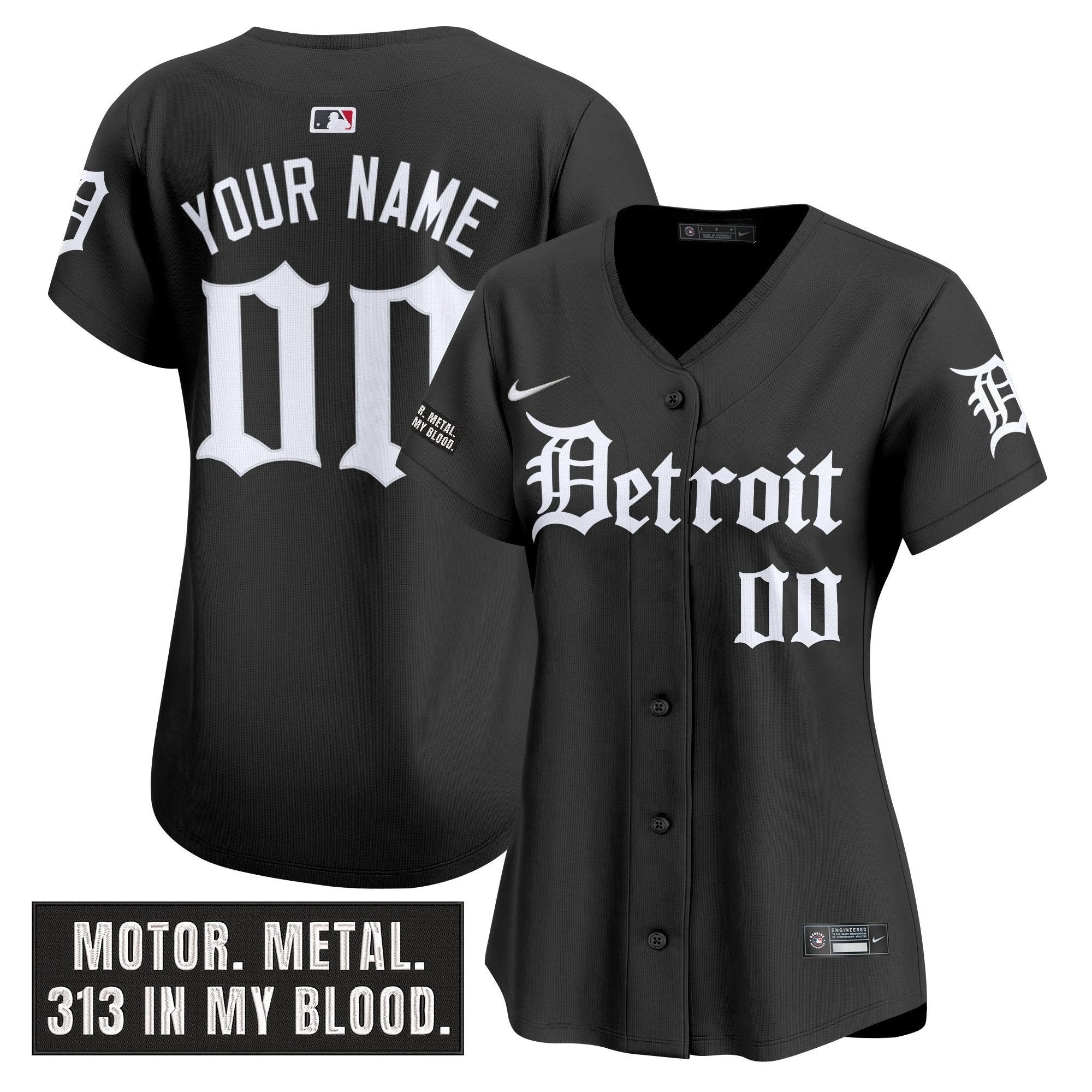 Detroit Tigers 'Motor Gothic Edition' Vapor Premier Limited Custom Jersey - All Stitched by Detroit Tigers