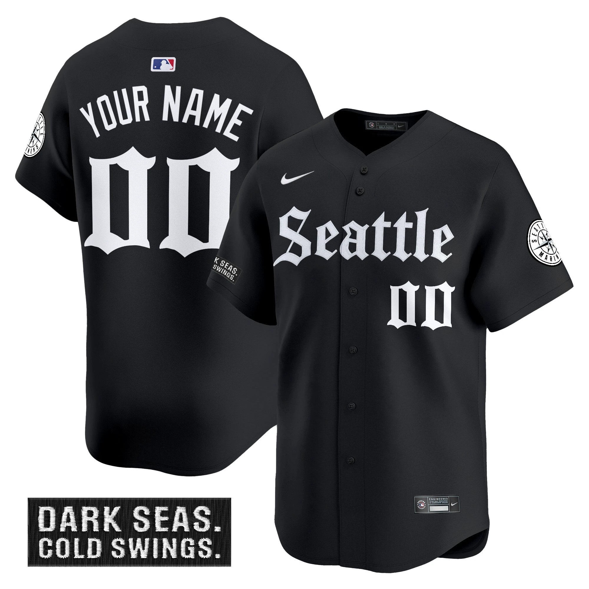Seattle Mariners 'Deep Sea Gothic Edition' Vapor Premier Limited Custom Jersey - All Stitched by Seattle Mariners