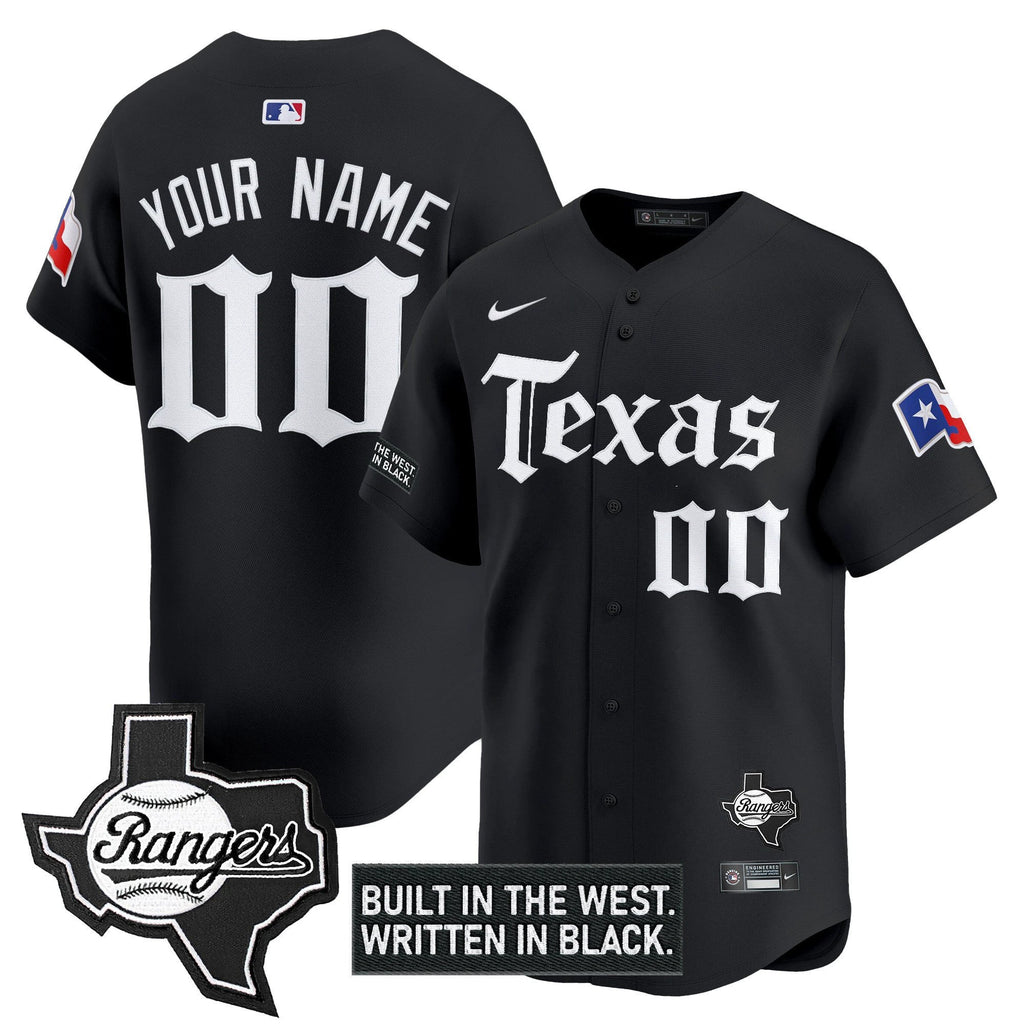 Texas Rangers 'Gothic Frontier Edition' Vapor Premier Limited Custom Jersey - All Stitched by Texas Rangers
