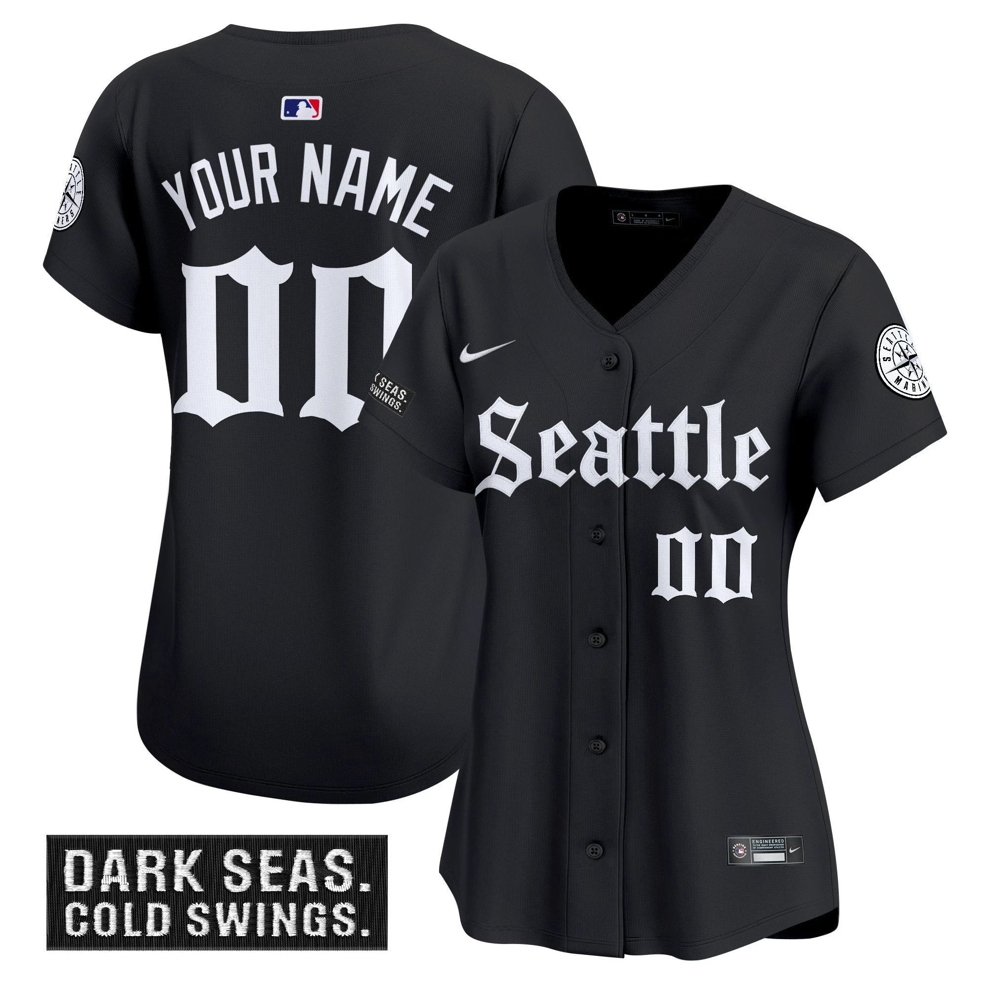 Seattle Mariners 'Deep Sea Gothic Edition' Vapor Premier Limited Custom Jersey - All Stitched by Seattle Mariners