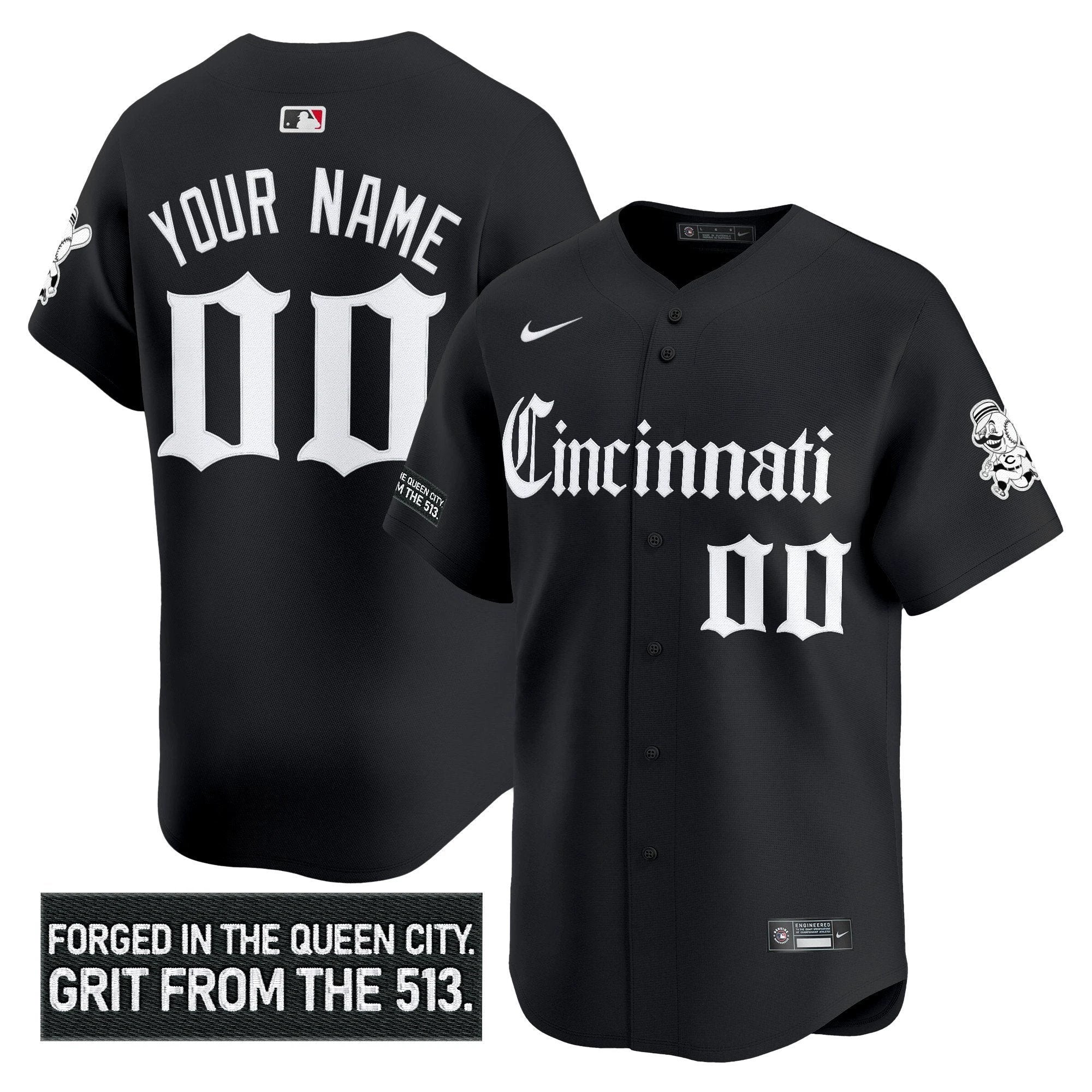 Cincinnati Reds 'Gothic Queen City Edition' Vapor Premier Limited Custom Jersey - All Stitched by Cincinnati Reds