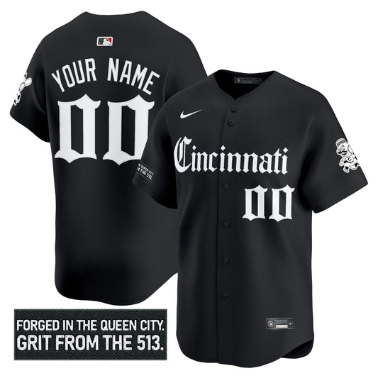 Cincinnati Reds 'Gothic Queen City Edition' Vapor Premier Limited Custom Jersey - All Stitched by Cincinnati Reds