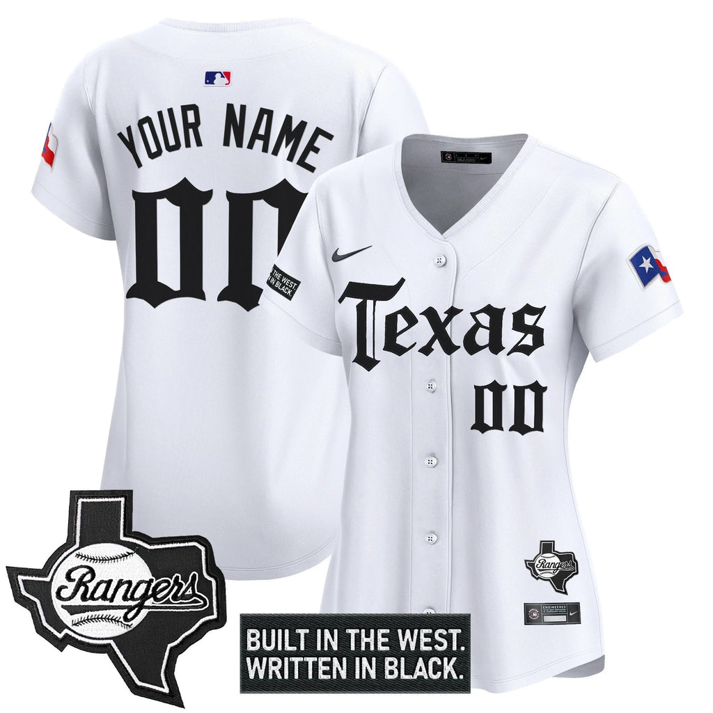 Texas Rangers 'Gothic Frontier Edition' Vapor Premier Limited Custom Jersey - All Stitched by Texas Rangers