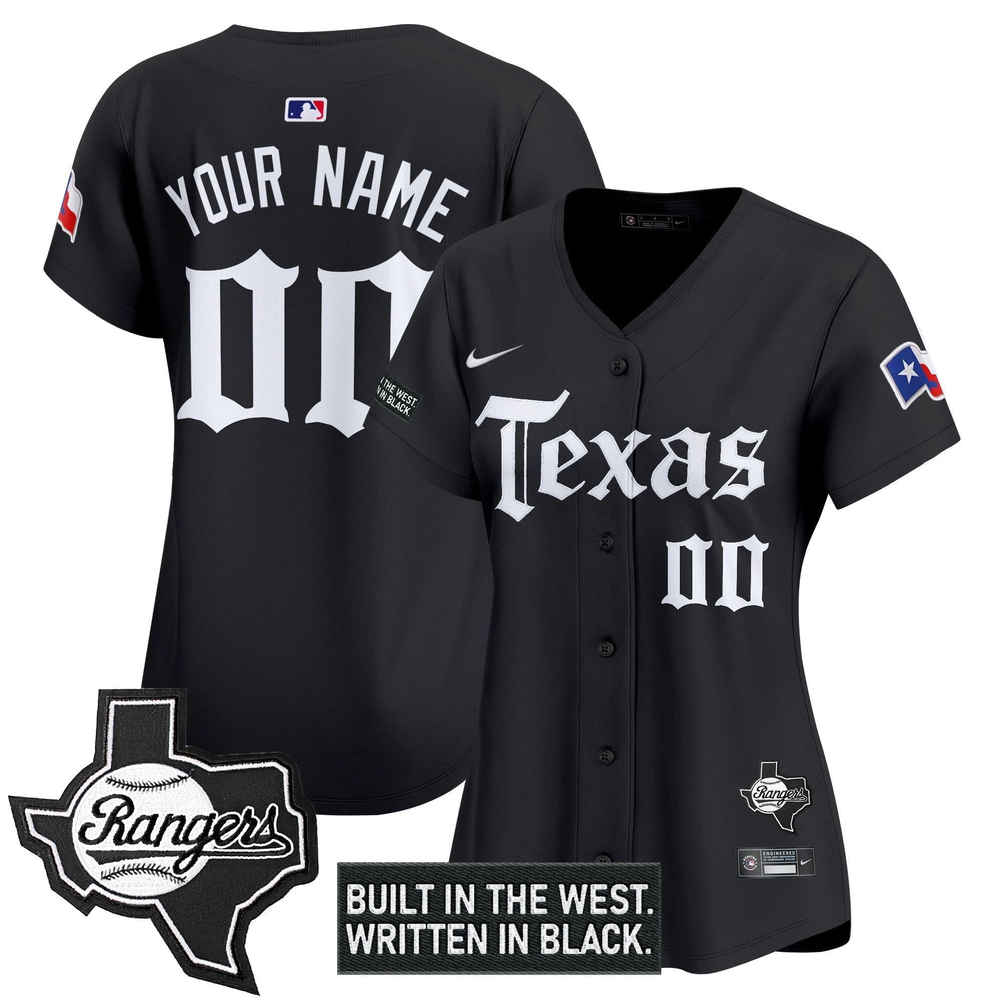 Texas Rangers 'Gothic Frontier Edition' Vapor Premier Limited Custom Jersey - All Stitched by Texas Rangers
