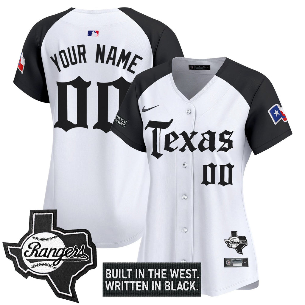 Texas Rangers 'Gothic Frontier Edition' Vapor Premier Limited Custom Jersey - All Stitched by Texas Rangers