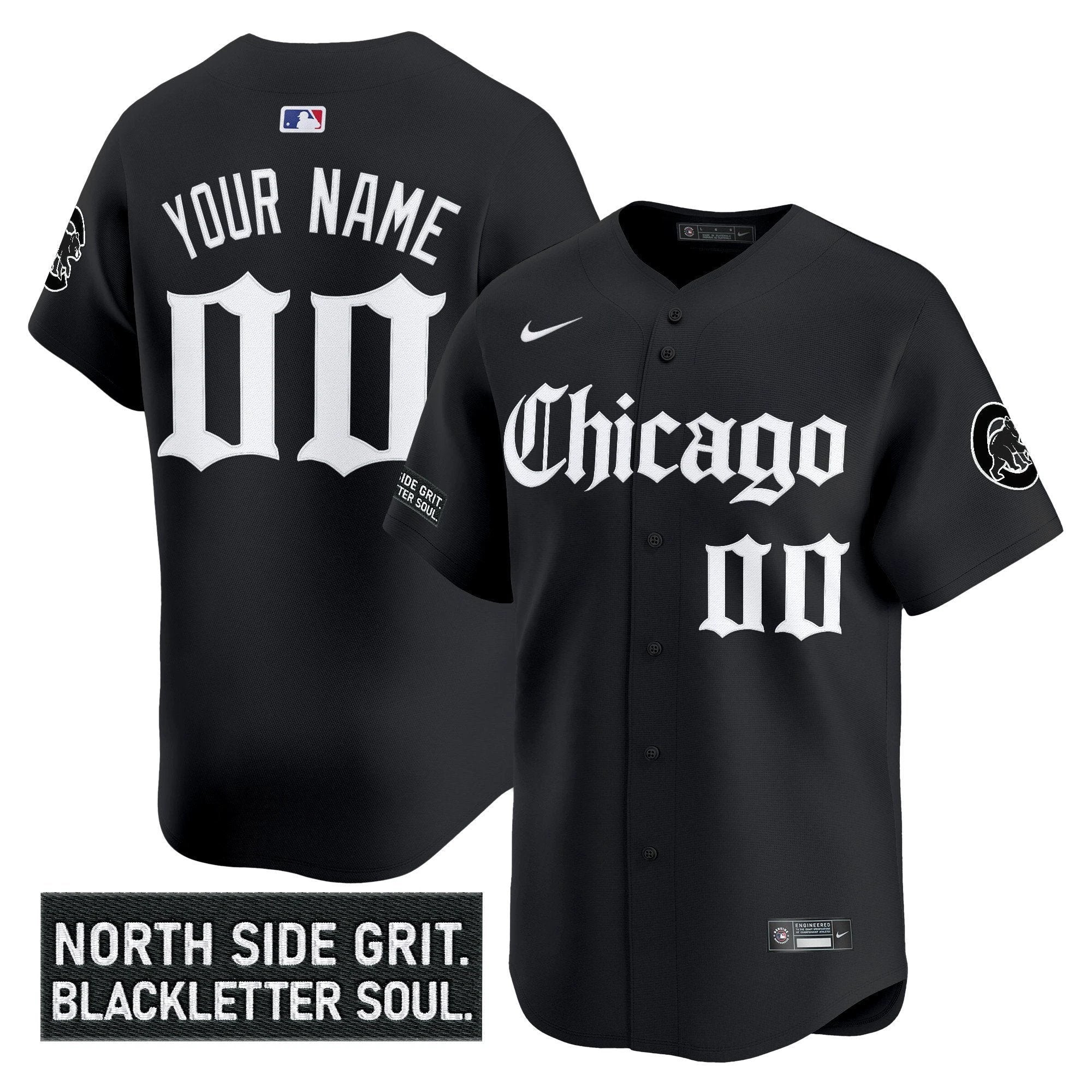 Chicago Cubs 'Gothic North Side Edition' Vapor Premier Limited Custom Jersey V2 - All Stitched by Chicago Cubs