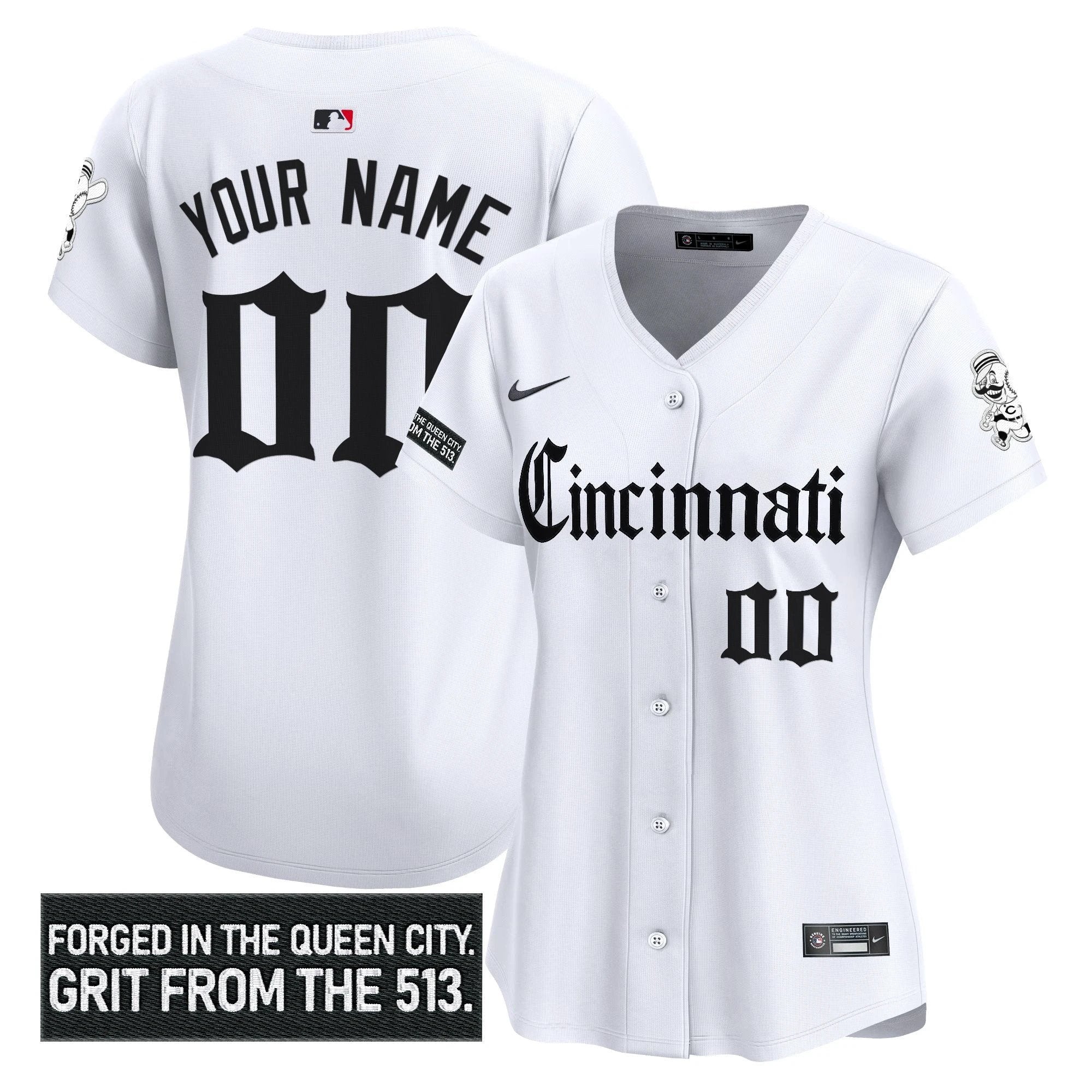 Cincinnati Reds 'Gothic Queen City Edition' Vapor Premier Limited Custom Jersey - All Stitched by Cincinnati Reds