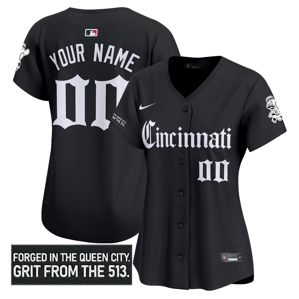 Cincinnati Reds 'Gothic Queen City Edition' Vapor Premier Limited Custom Jersey - All Stitched by Cincinnati Reds