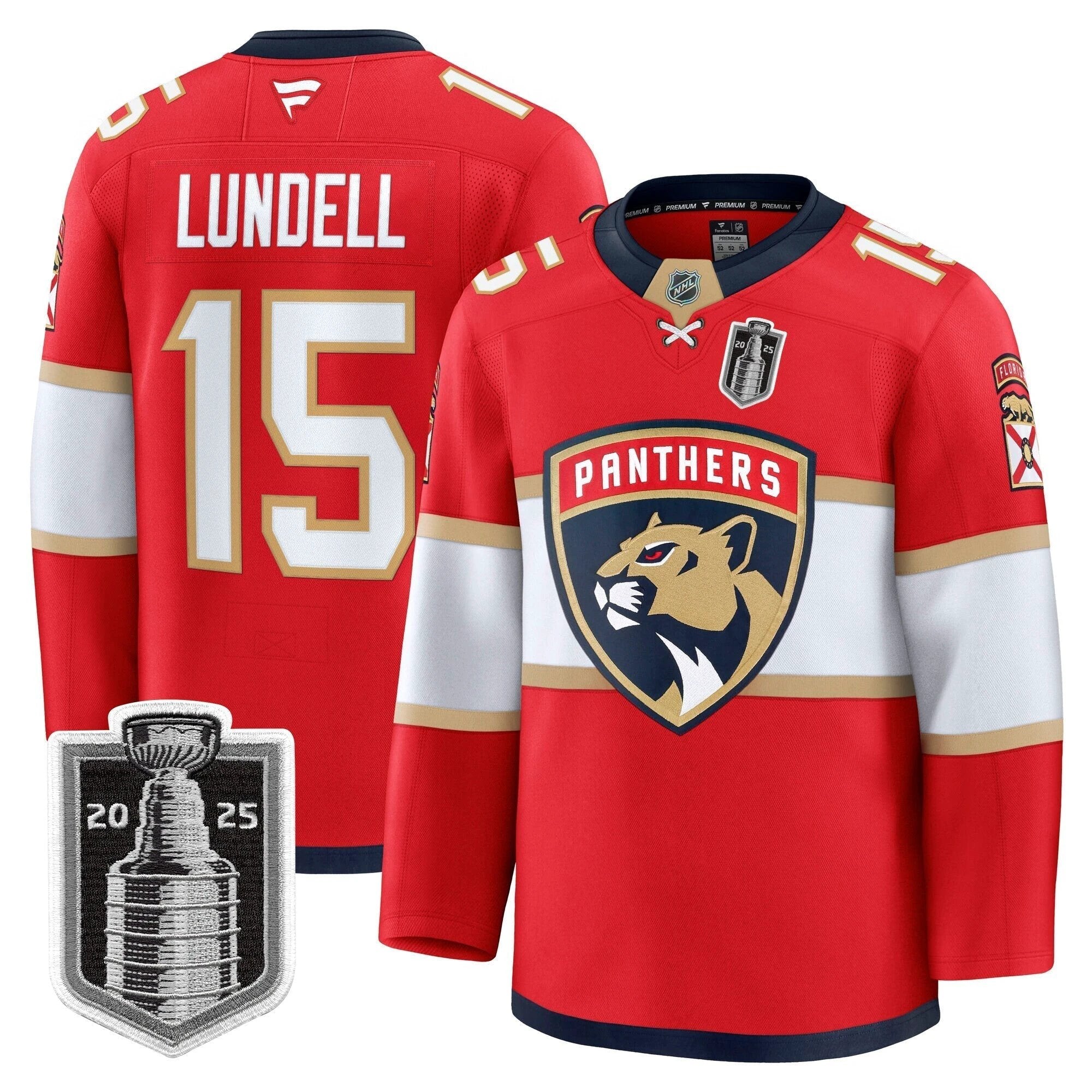 Men Florida Panthers 2025 Stanley Cup Final Premium Jersey - All Stitched by Florida Panthers