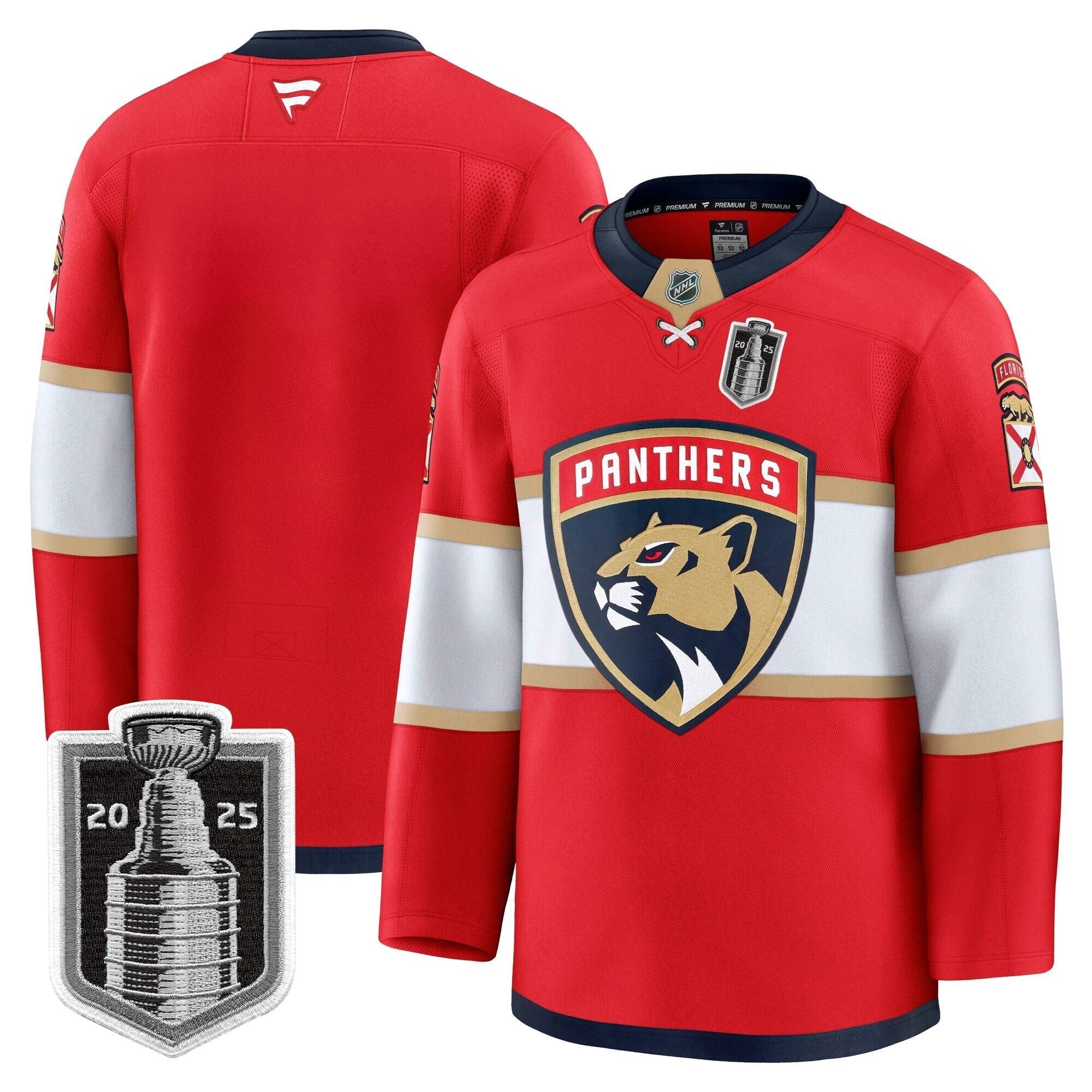 Men Florida Panthers 2025 Stanley Cup Final Premium Jersey - All Stitched by Florida Panthers