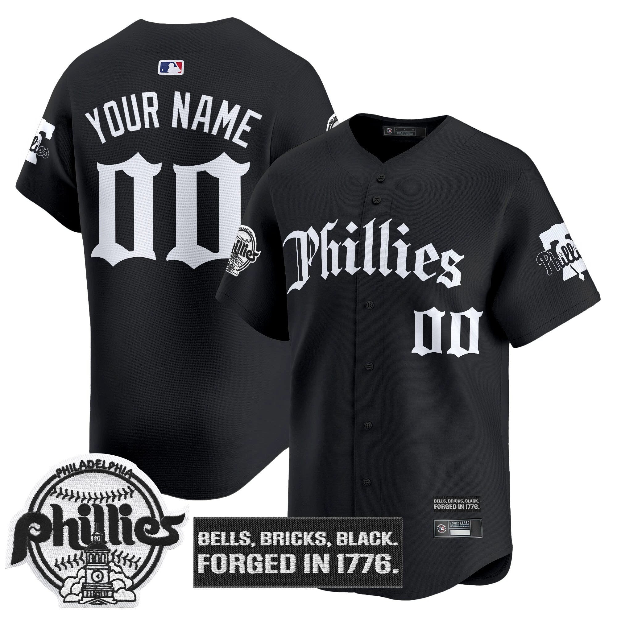 Philadelphia Phillies 'Gothic Liberty Edition' Vapor Premier Limited Custom Jersey - All Stitched by Philadelphia Phillies