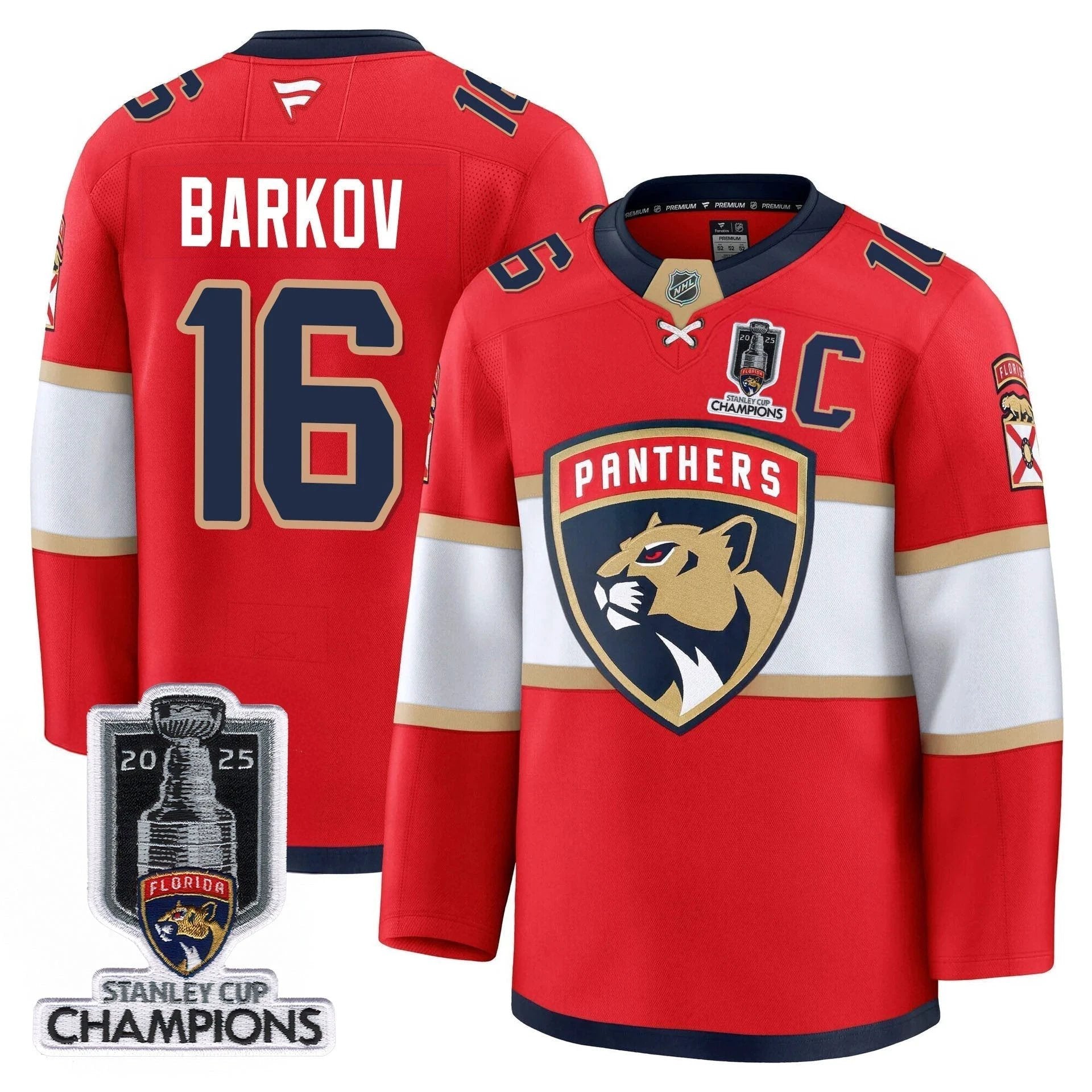 Florida Panthers 2025 Stanley Cup Champions Jersey - All Stitched by Florida Panthers
