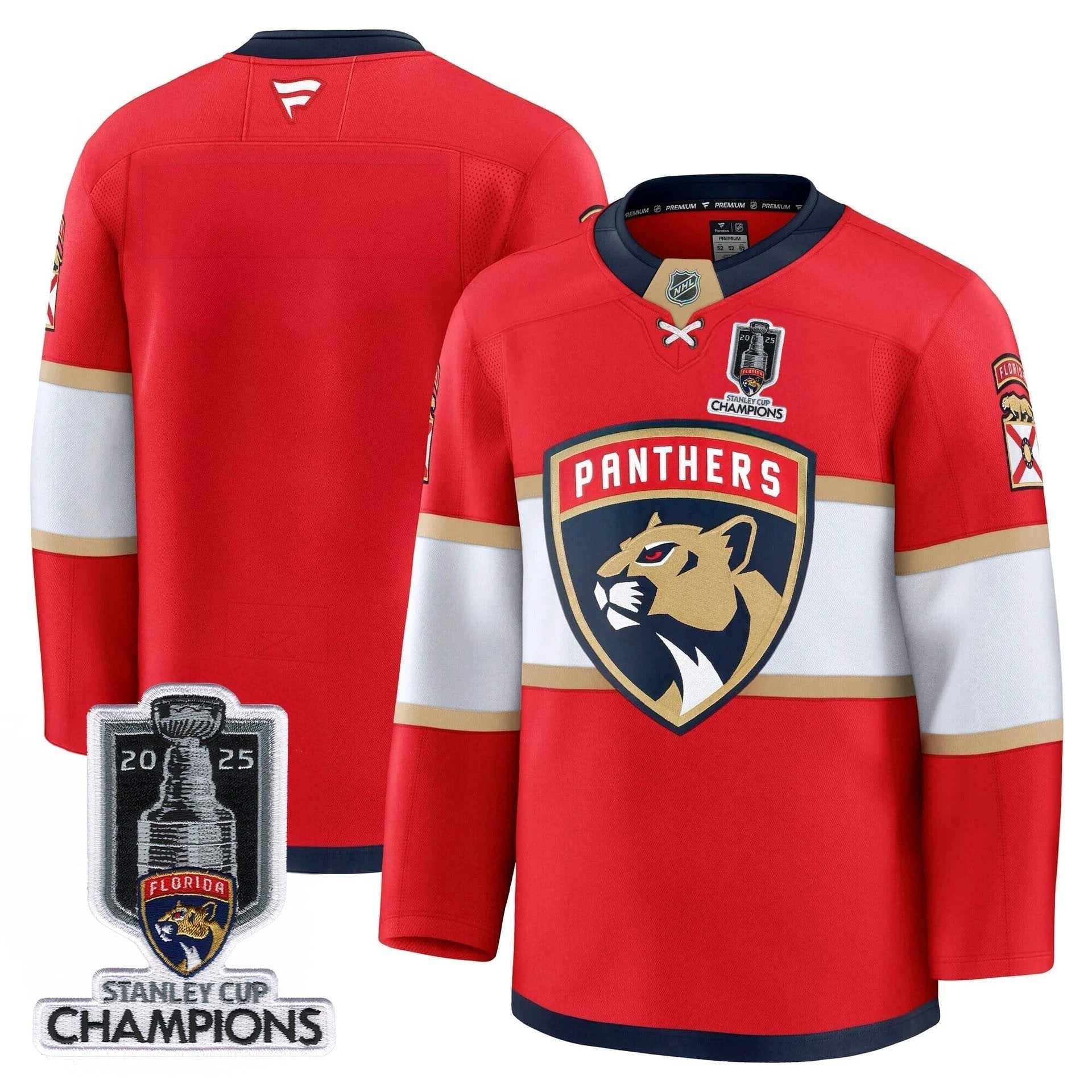 Florida Panthers 2025 Stanley Cup Champions Jersey - All Stitched by Florida Panthers