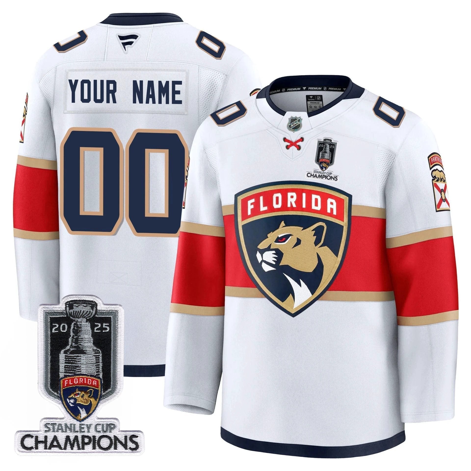 Florida Panthers 2025 Stanley Cup Champions Custom Jersey - All Stitched by Florida Panthers