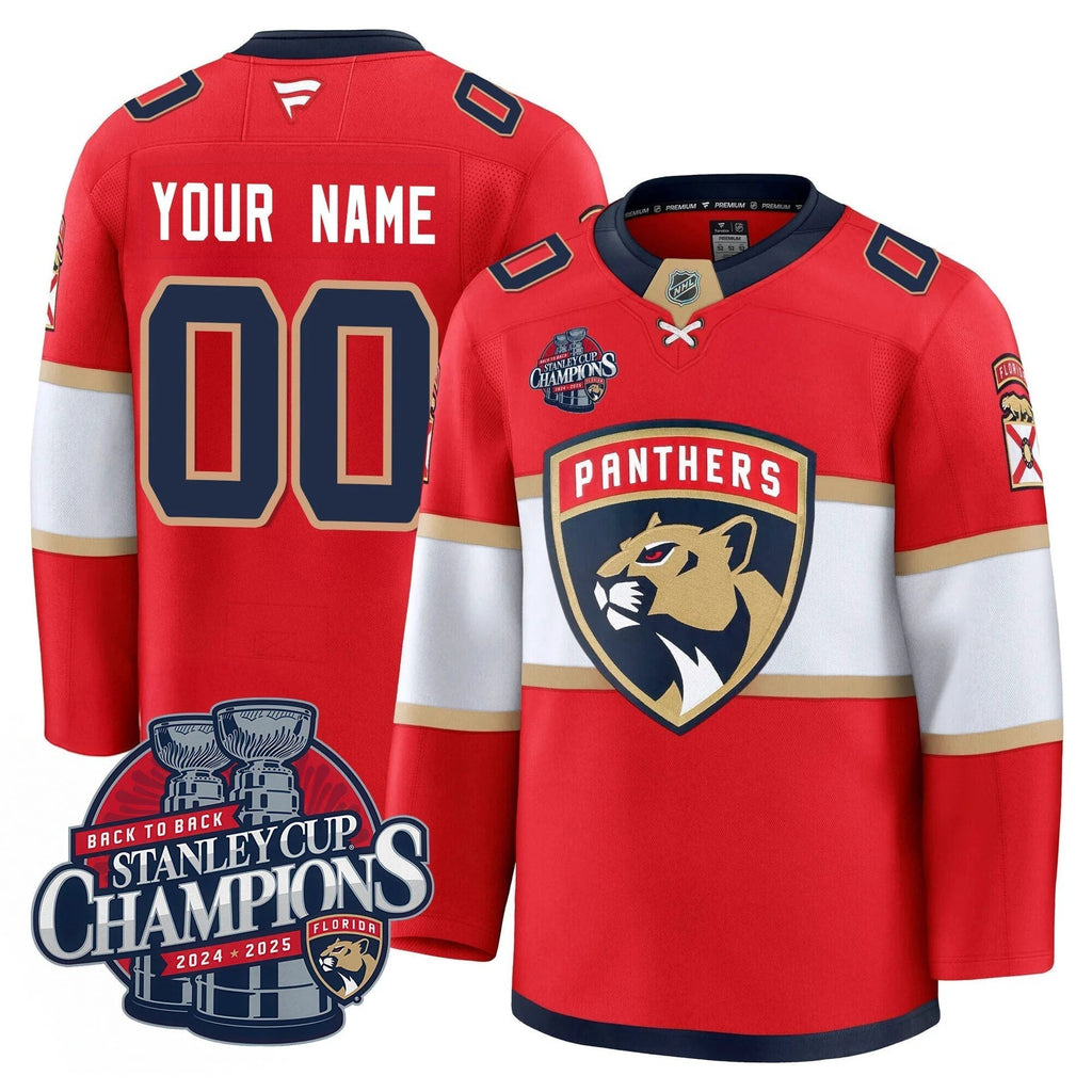 Florida Panthers 2025 Stanley Cup B2B Champions Jersey N1 - All Stitched by Florida Panthers