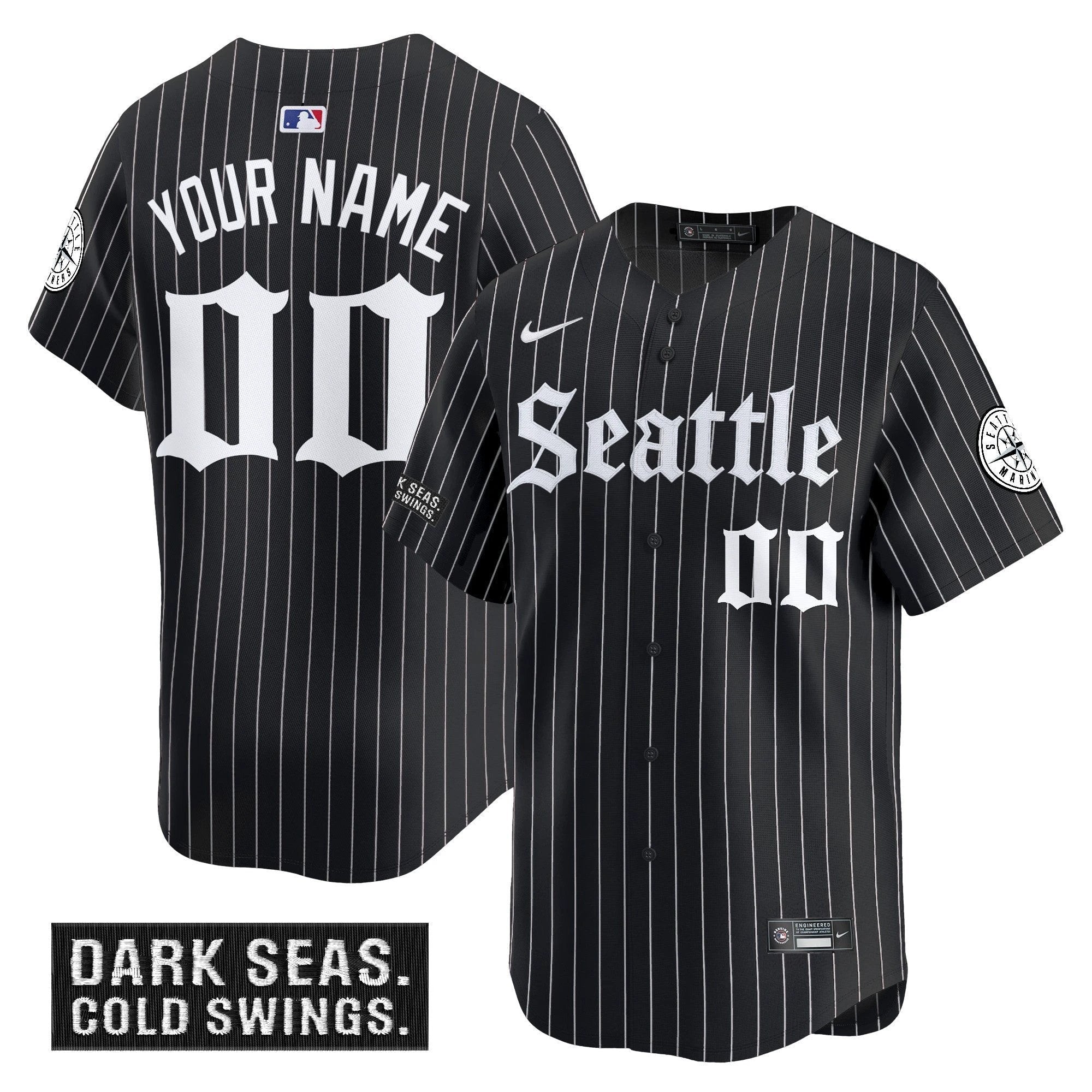 Seattle Mariners 'Deep Sea Gothic Edition' Vapor Premier Limited Custom Jersey - All Stitched by Seattle Mariners