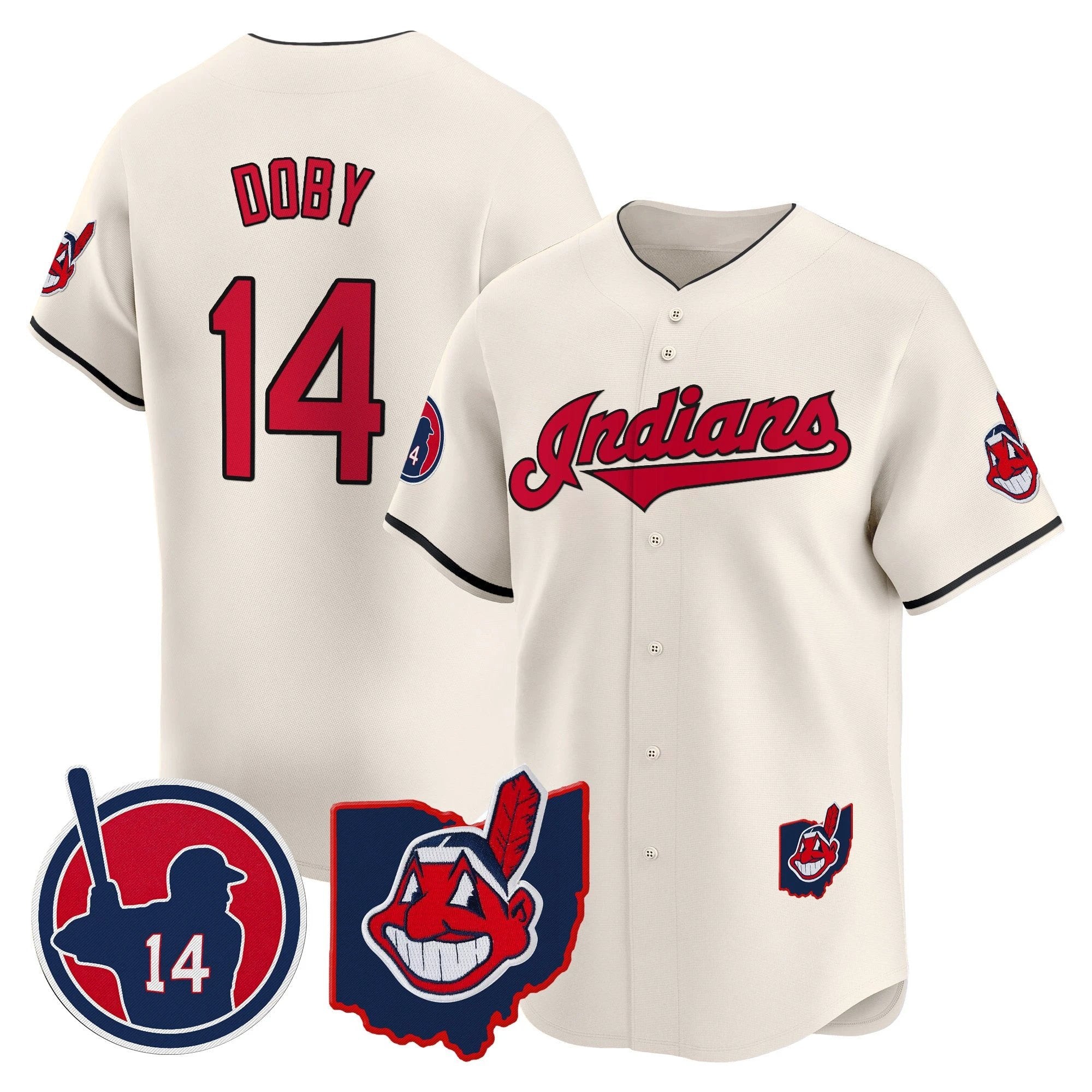 Cleveland Indians Larry Doby Patch Vapor Premier Limited Jersey - All Stitched by Digigearus