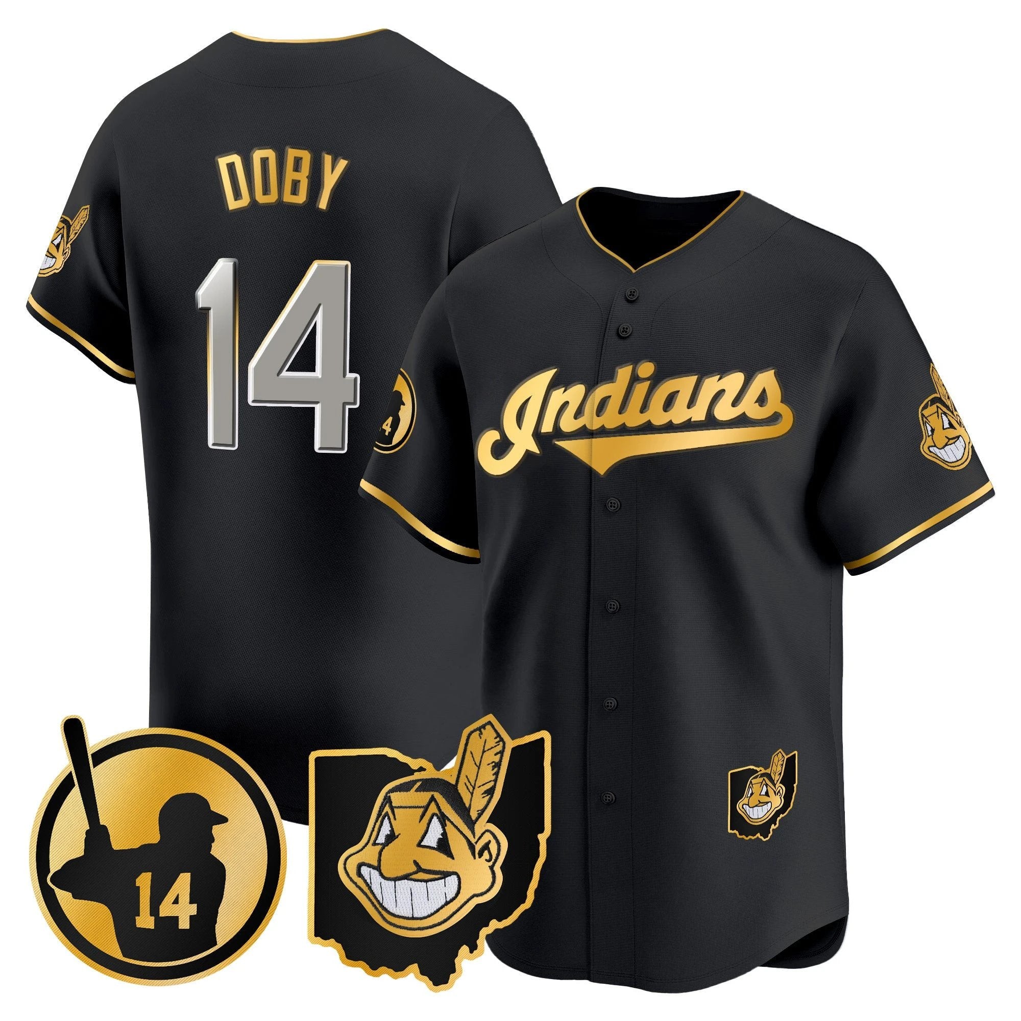 Cleveland Indians Larry Doby Patch Vapor Premier Limited Jersey - All Stitched by Digigearus