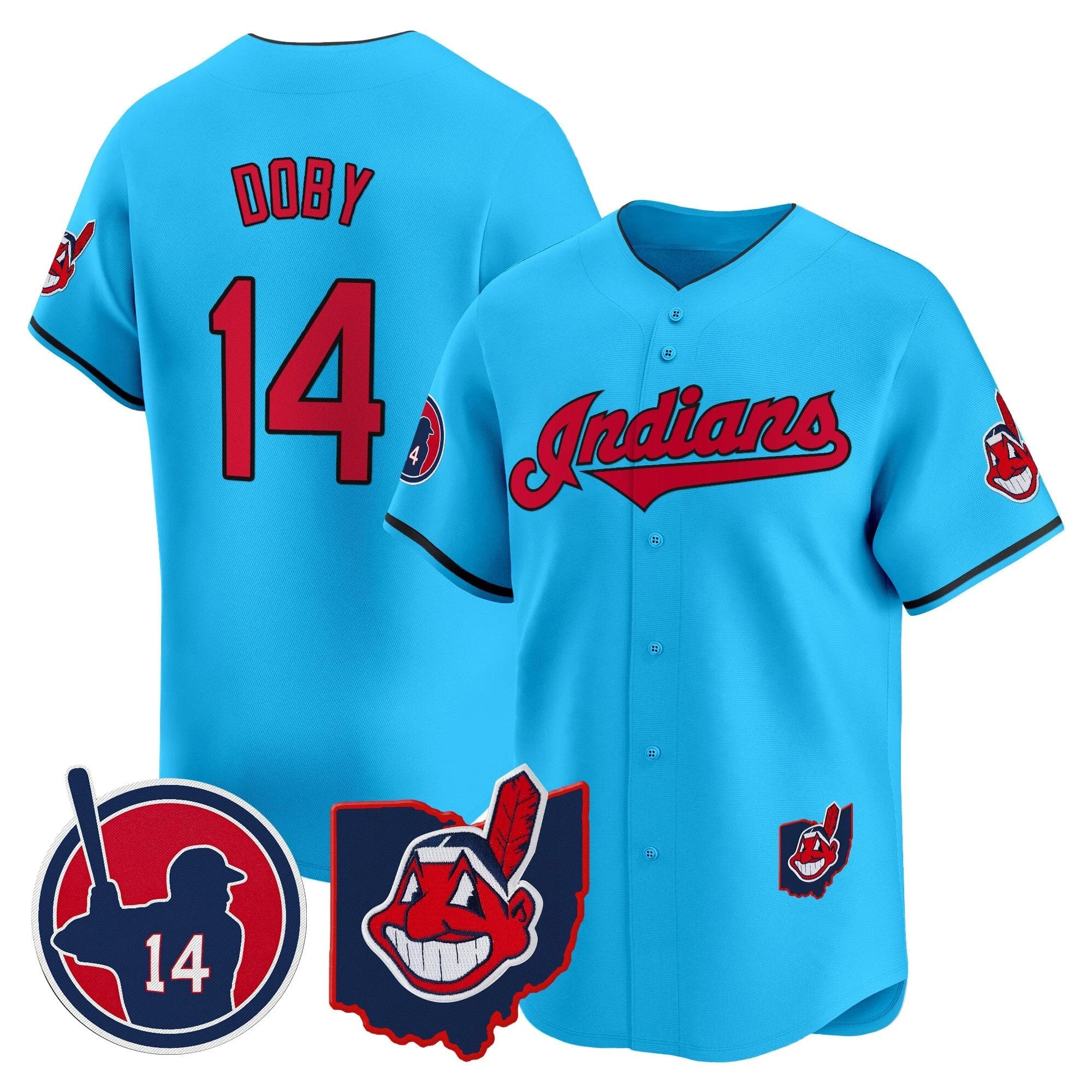 Cleveland Indians Larry Doby Patch Vapor Premier Limited Jersey - All Stitched by Digigearus