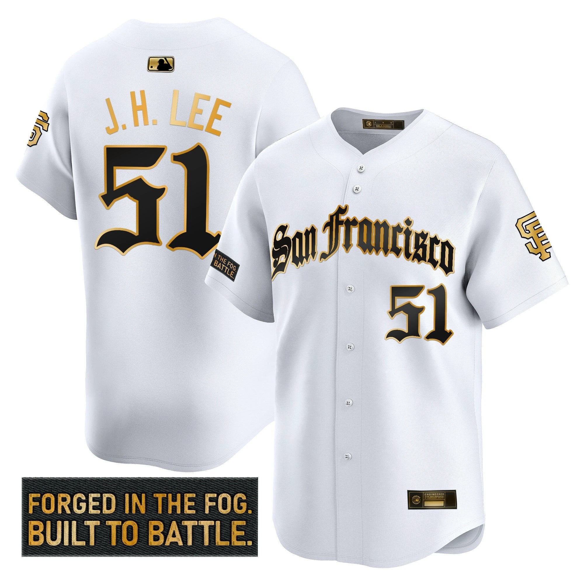 SF 'Gothic Fog Edition' Gold Vapor Premier Limited Jersey - All Stitched by San Francisco Giants