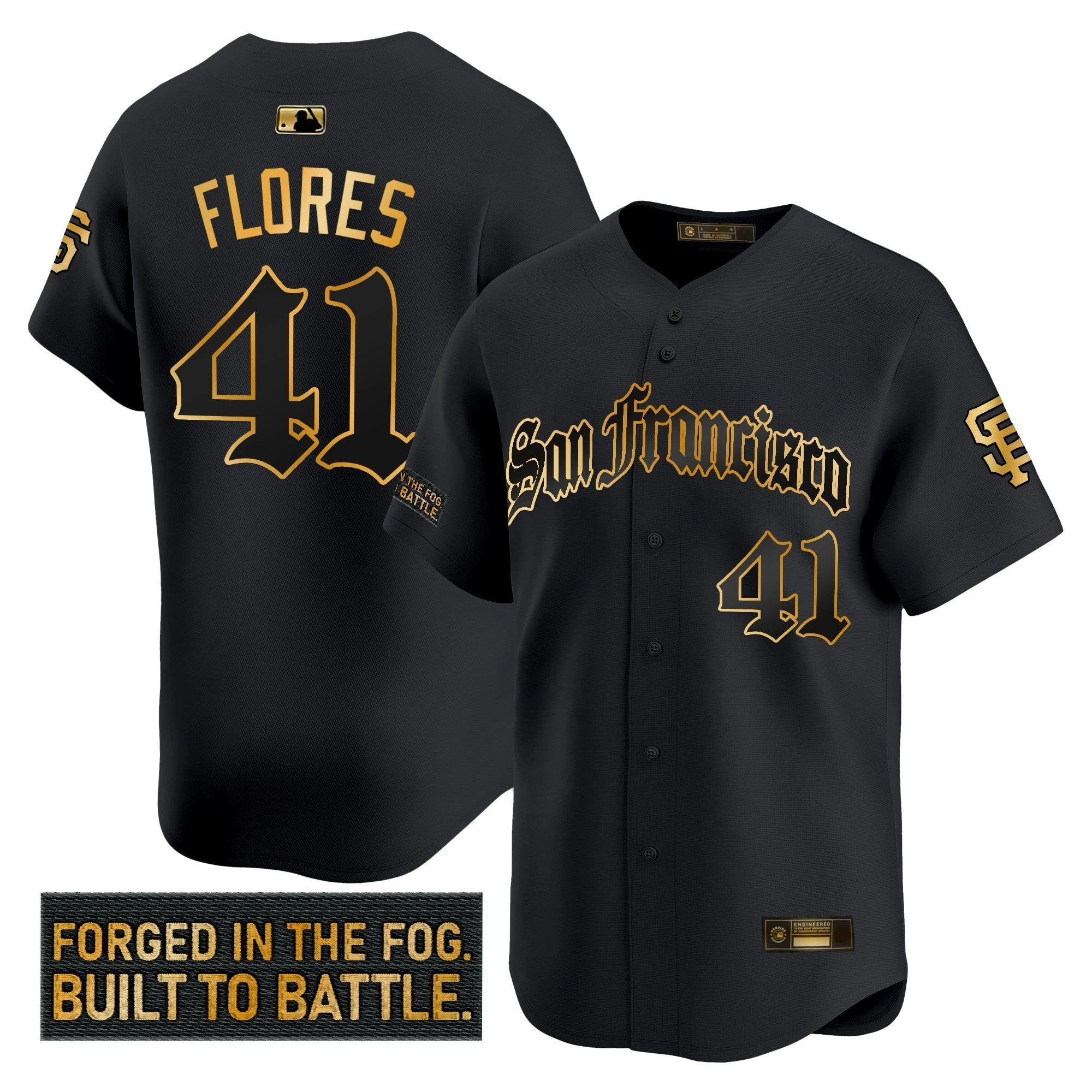 SF 'Gothic Fog Edition' Gold Vapor Premier Limited Jersey - All Stitched by San Francisco Giants