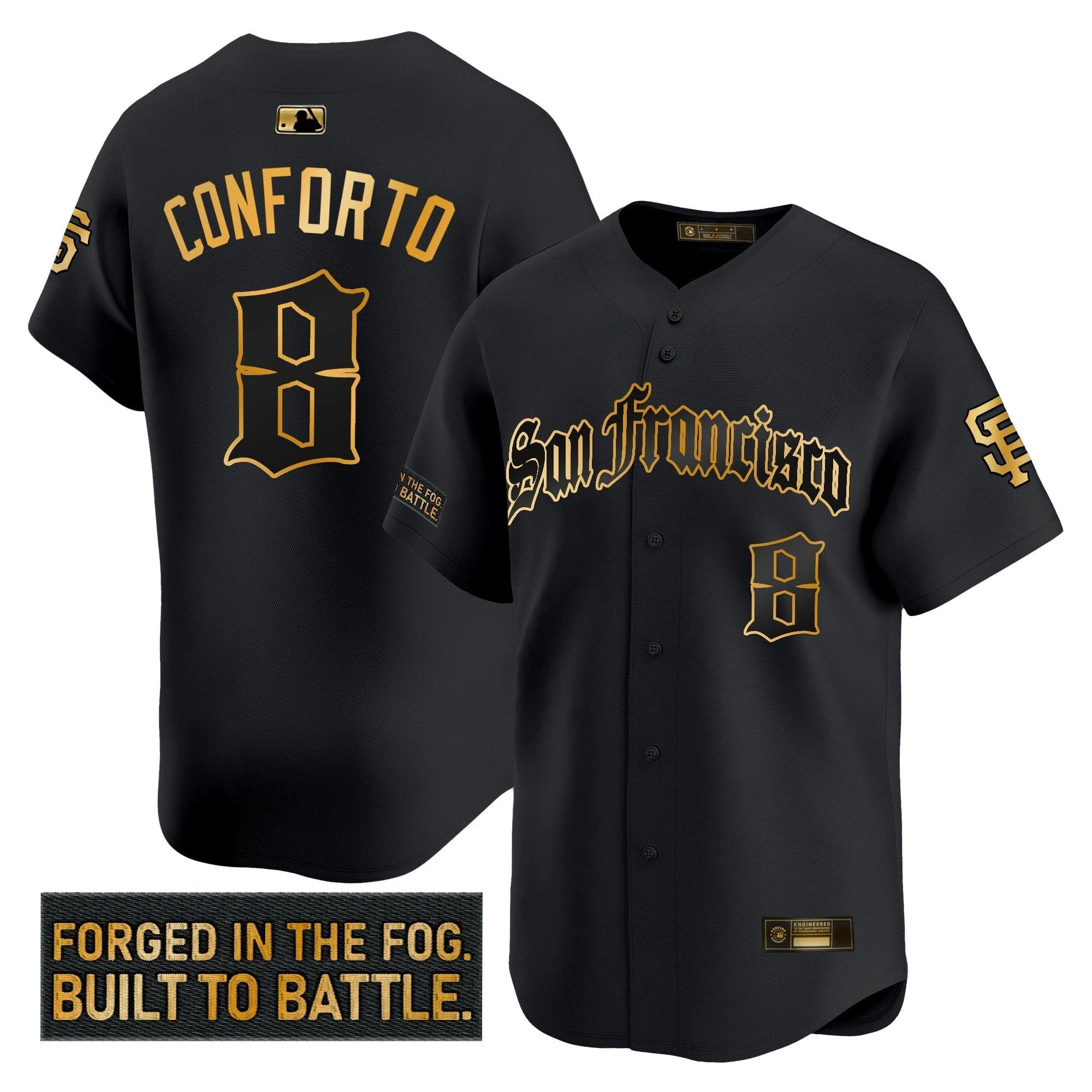 SF 'Gothic Fog Edition' Gold Vapor Premier Limited Jersey - All Stitched by San Francisco Giants
