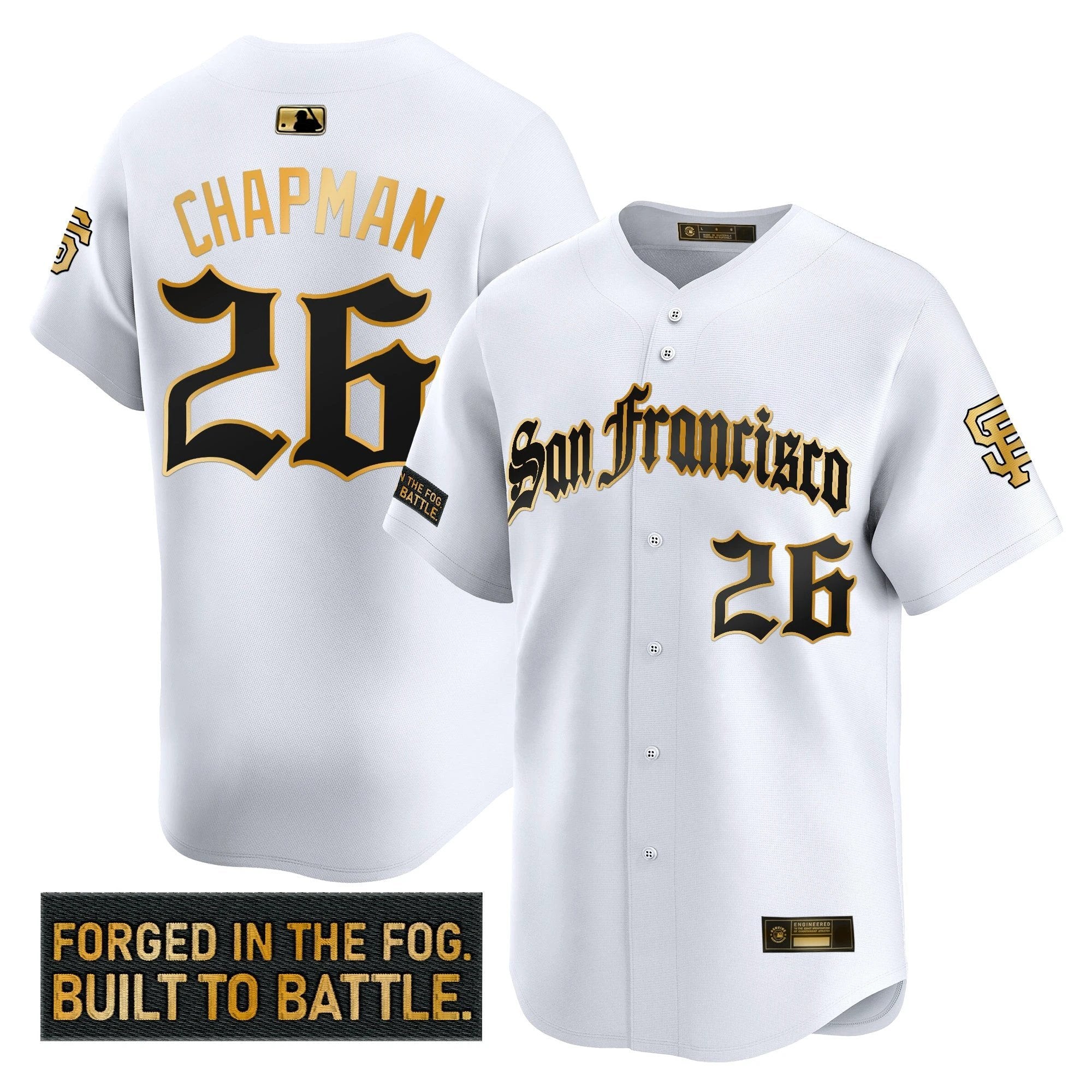 SF 'Gothic Fog Edition' Gold Vapor Premier Limited Jersey - All Stitched by San Francisco Giants
