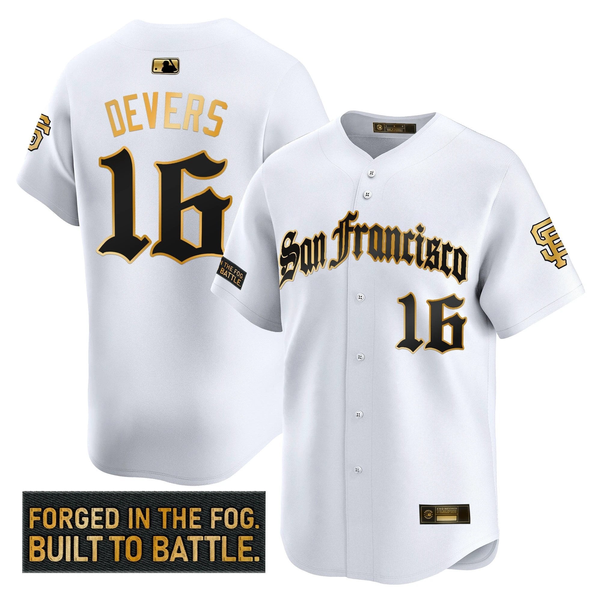 SF 'Gothic Fog Edition' Gold Vapor Premier Limited Jersey - All Stitched by San Francisco Giants