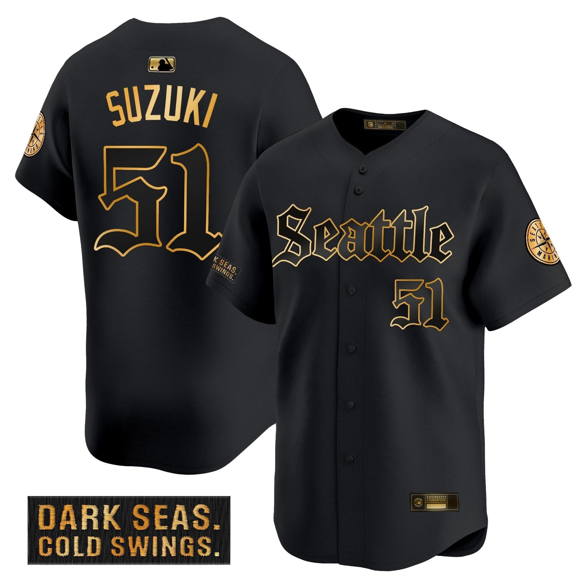 SEA 'Deep Sea Gothic Edition' Gold Vapor Premier Limited Jersey - All Stitched by Magicgearus