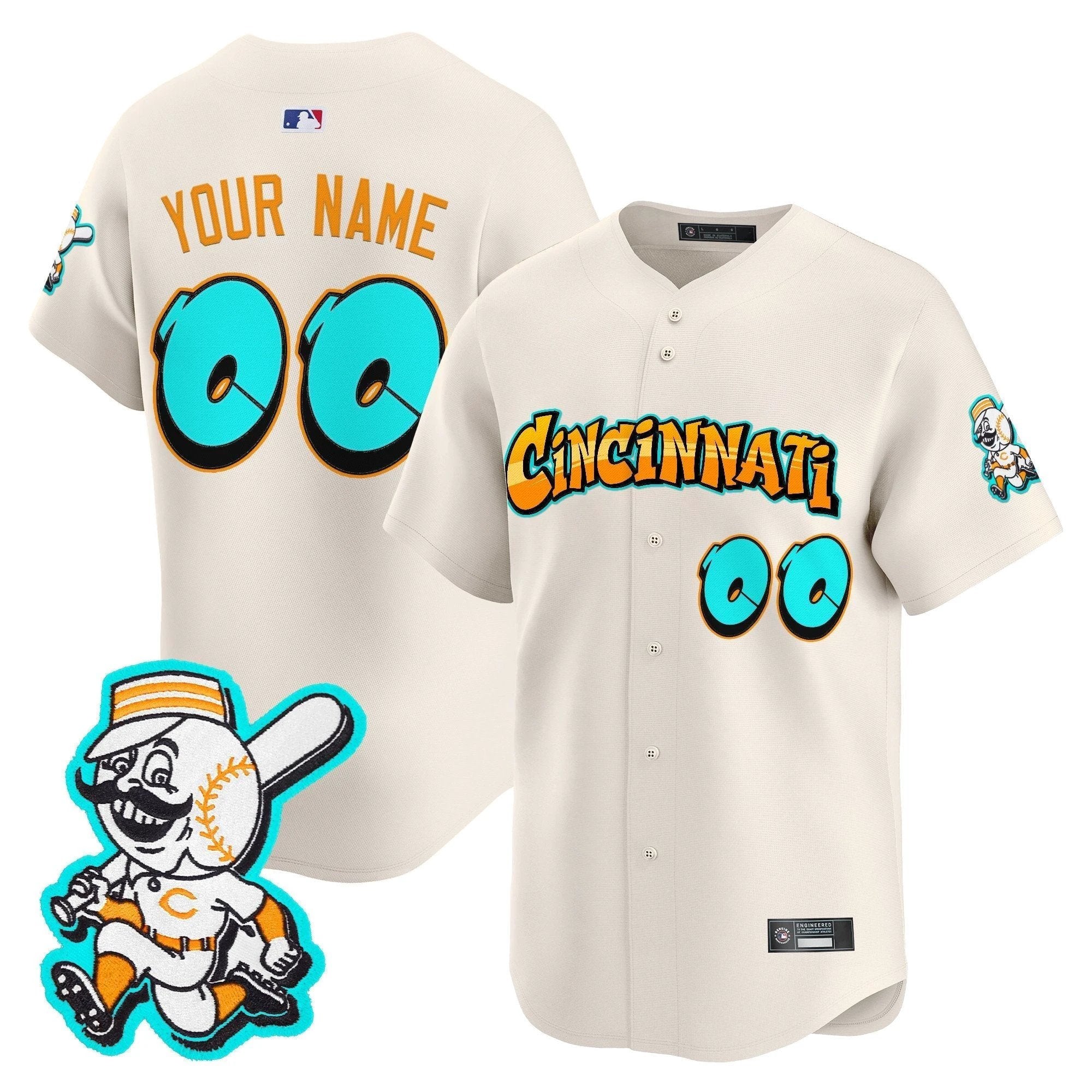 Cincinnati Reds 'Graffiti Queen City Edition' Vapor Premier Limited Custom Jersey - All Stitched by Cincinnati Reds
