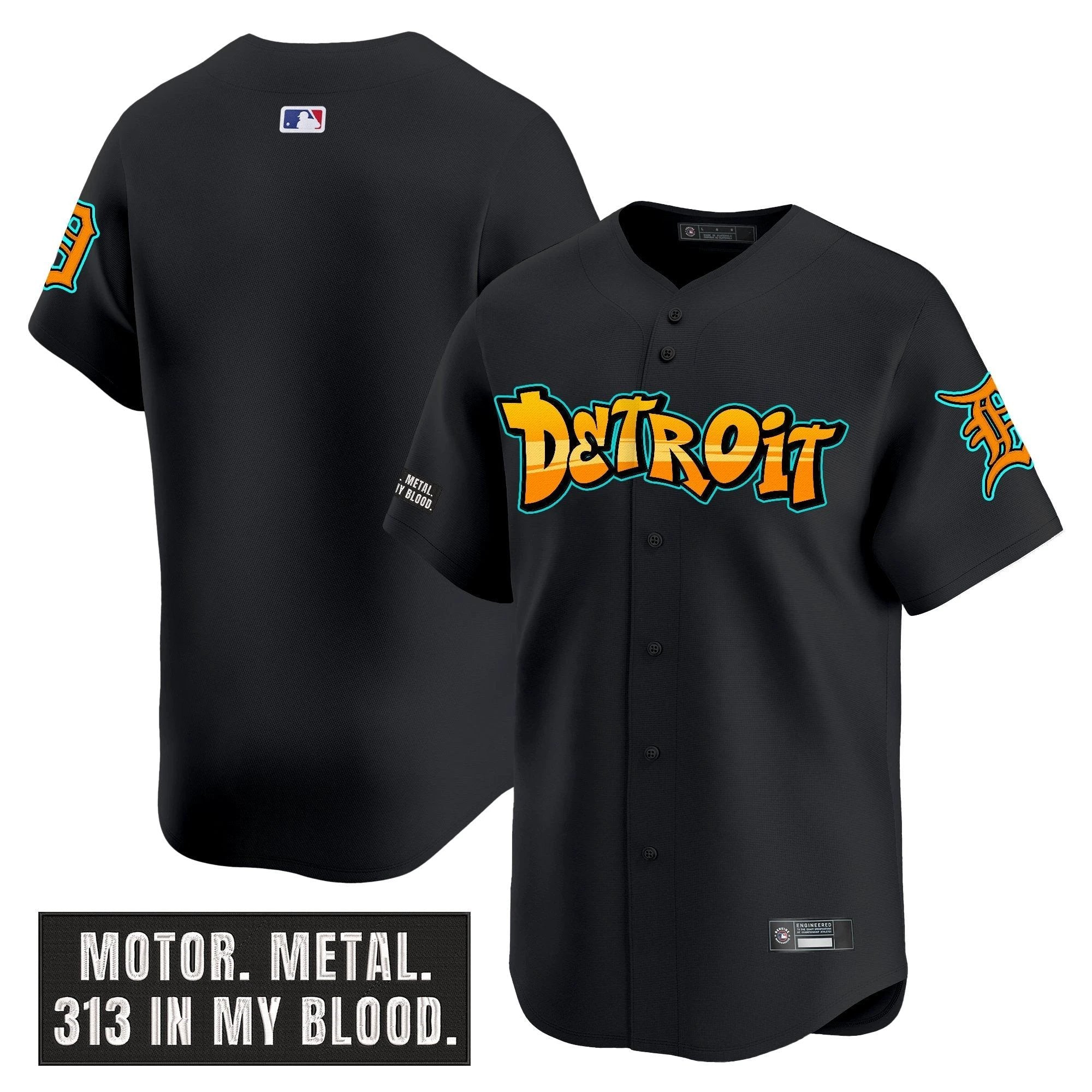 DET 'Graffiti Motor City Edition' Vapor Premier Limited Jersey - All Stitched by Digigearus