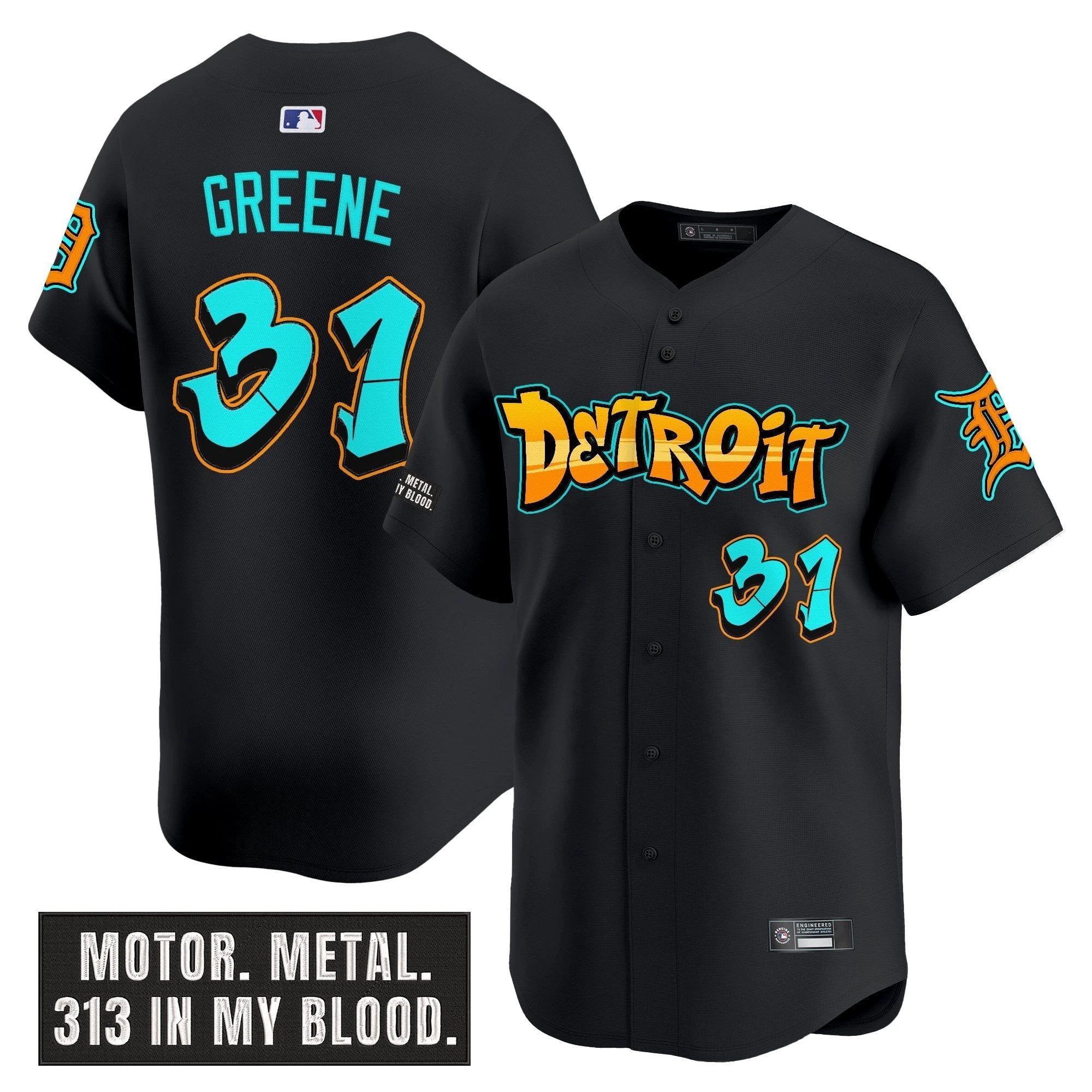DET 'Graffiti Motor City Edition' Vapor Premier Limited Jersey - All Stitched by Digigearus