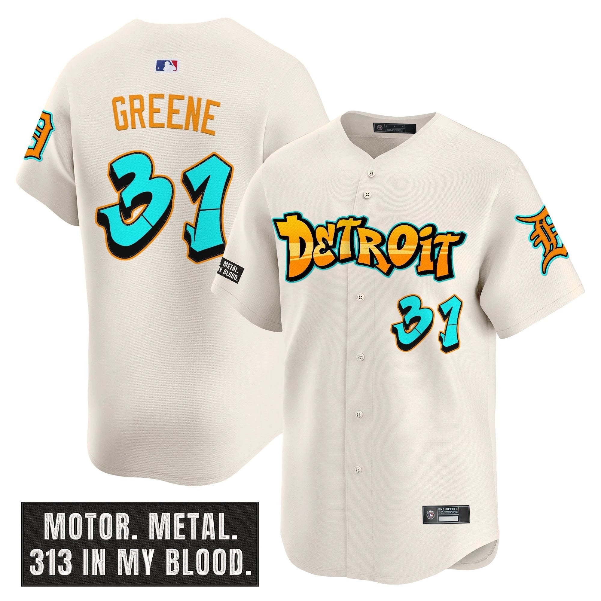 DET 'Graffiti Motor City Edition' Vapor Premier Limited Jersey - All Stitched by Digigearus