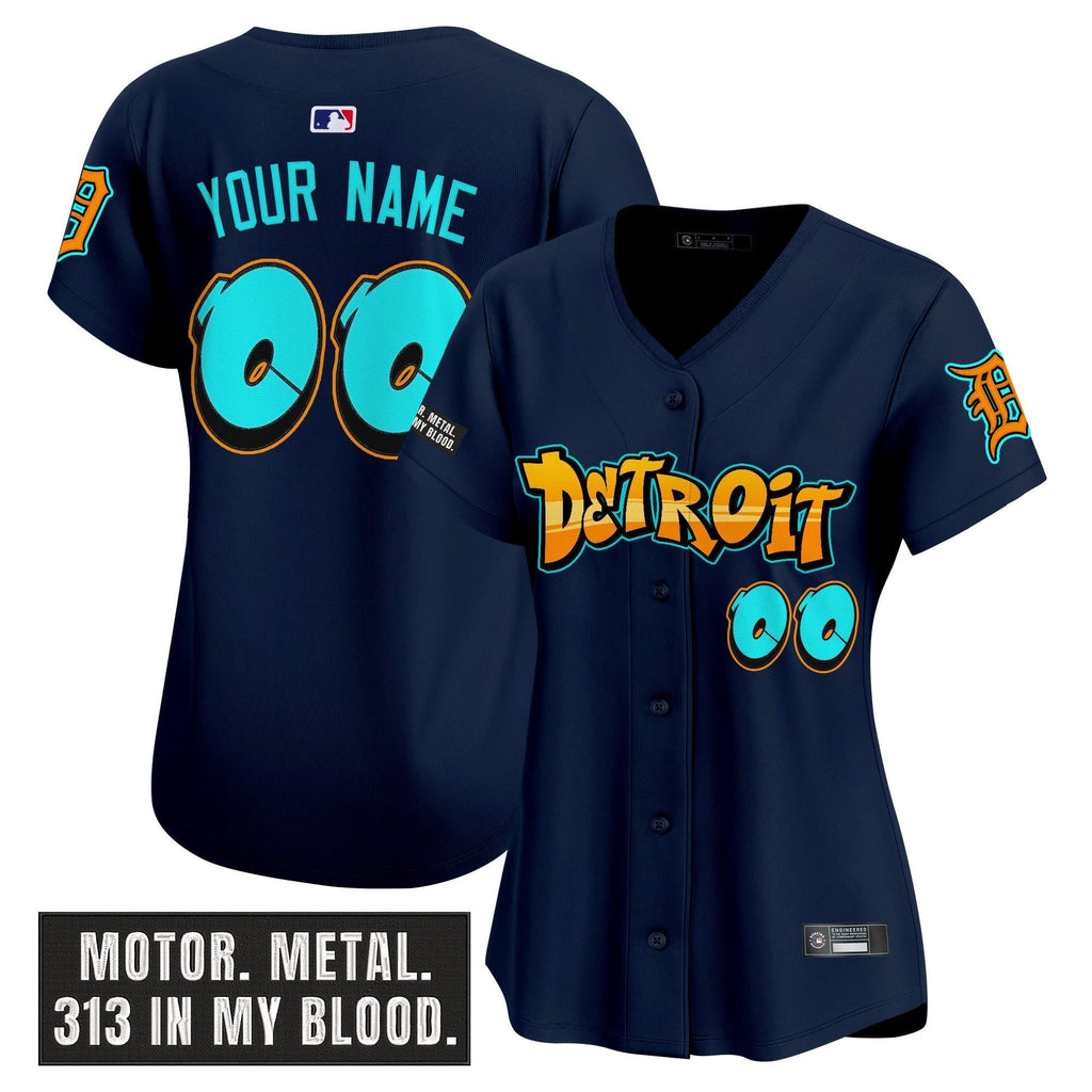 DET 'Graffiti Motor City Edition' Vapor Premier Limited Custom Jersey - All Stitched by Digigearus