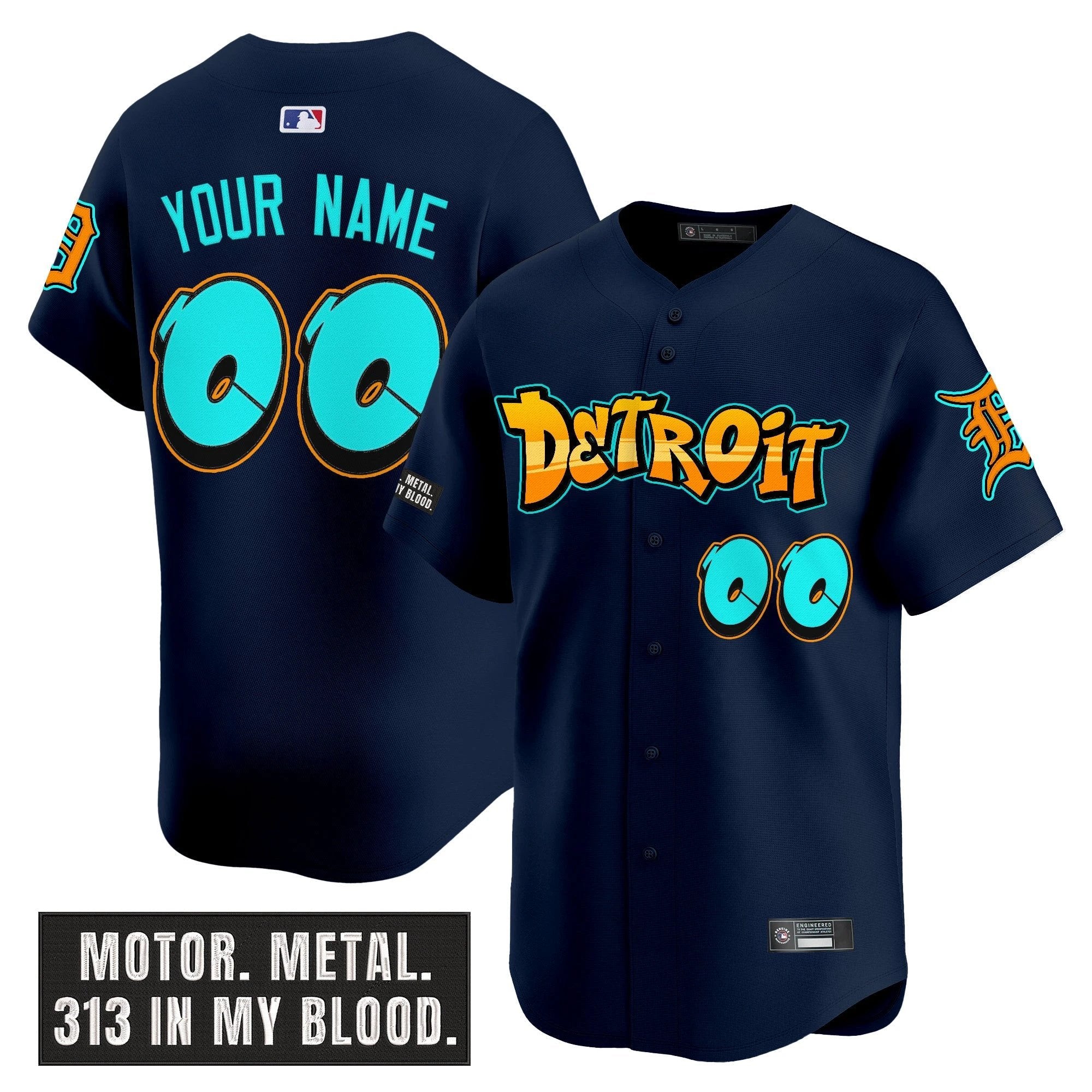 DET 'Graffiti Motor City Edition' Vapor Premier Limited Custom Jersey - All Stitched by Digigearus
