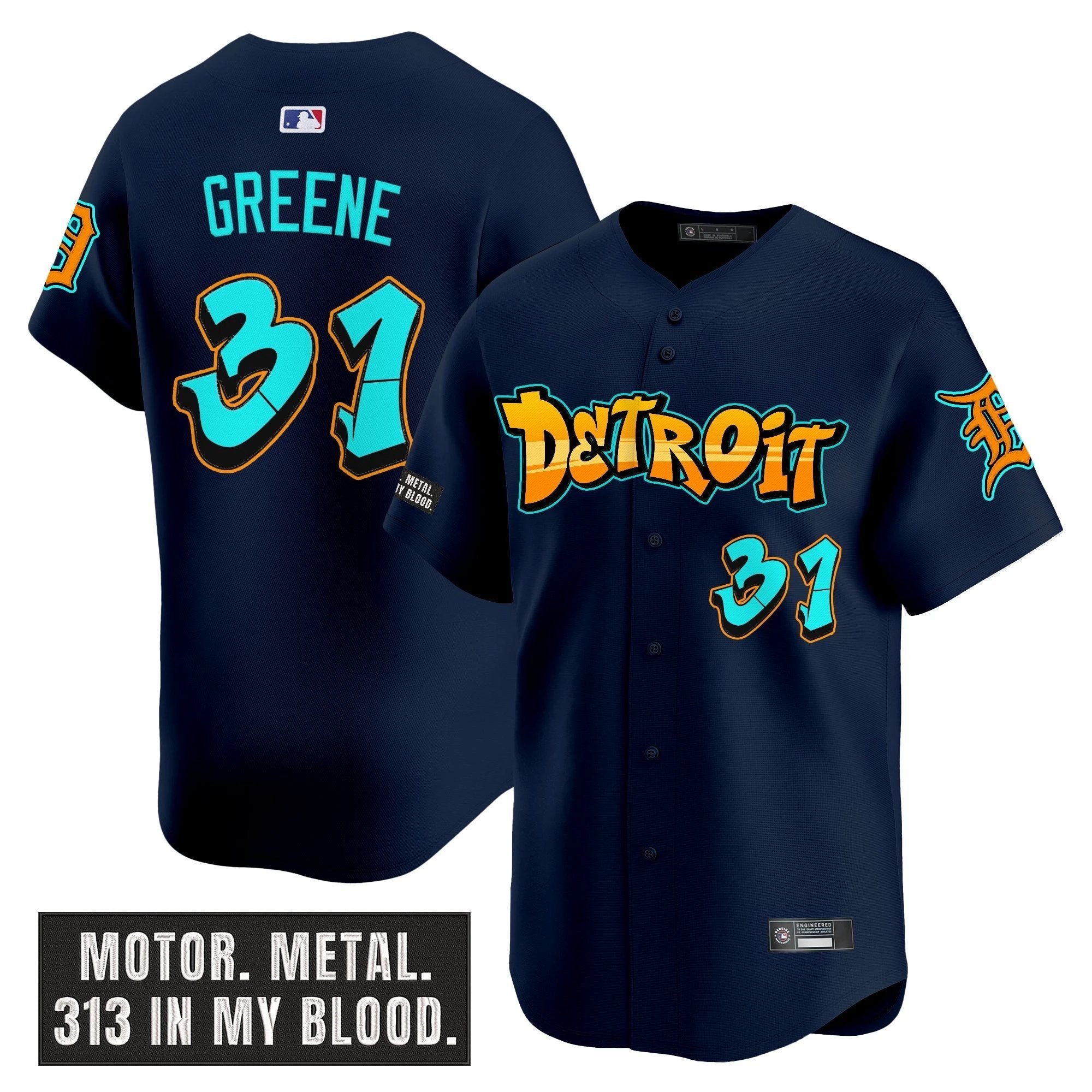 DET 'Graffiti Motor City Edition' Vapor Premier Limited Jersey - All Stitched by Digigearus