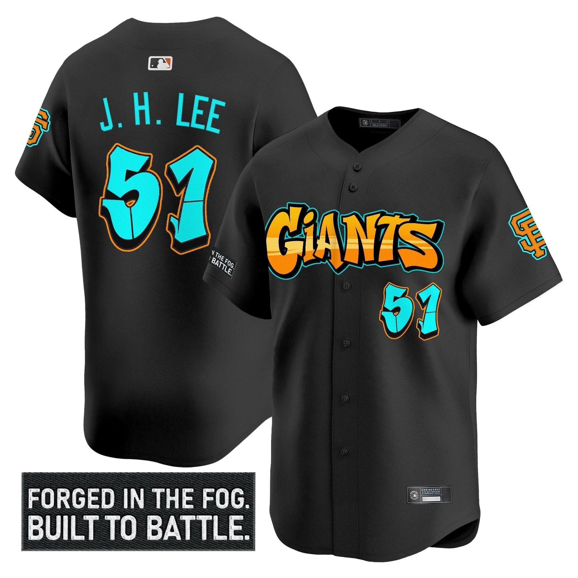 SF 'Graffiti Fog City Drop' Vapor Premier Limited Jersey - All Stitched by San Francisco Giants