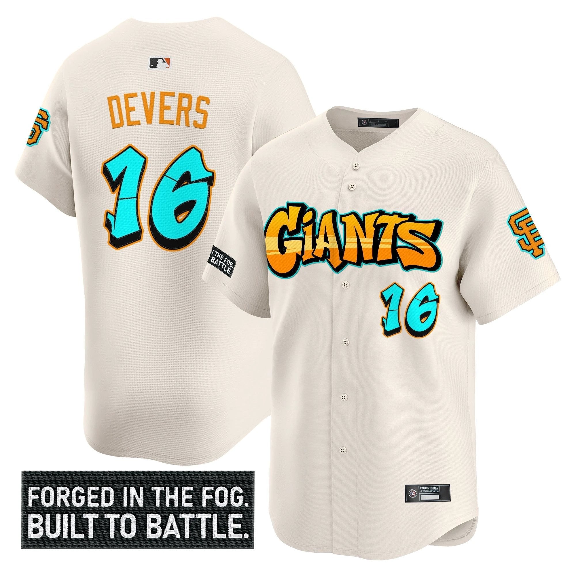 SF 'Graffiti Fog City Drop' Vapor Premier Limited Jersey - All Stitched by San Francisco Giants