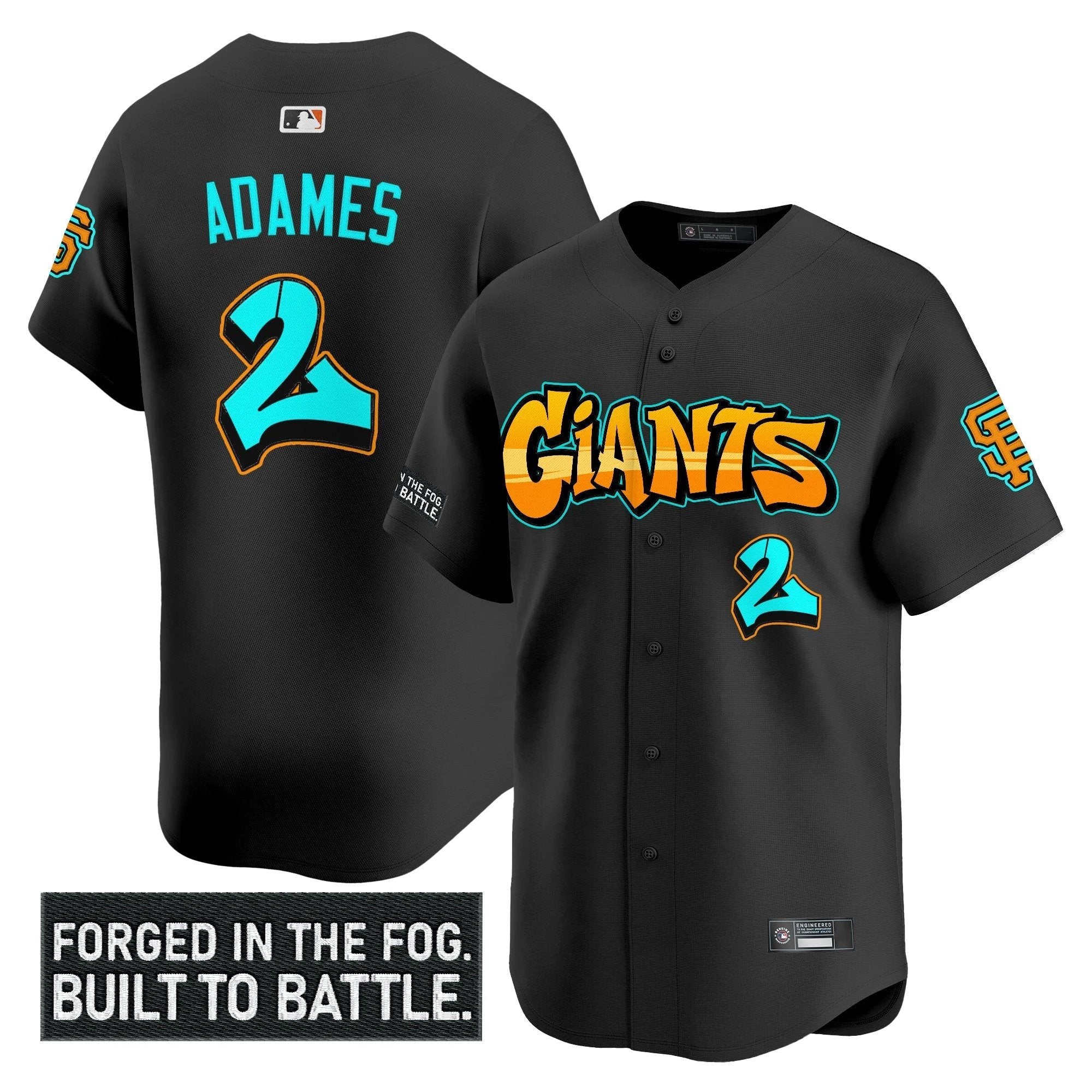 SF 'Graffiti Fog City Drop' Vapor Premier Limited Jersey - All Stitched by San Francisco Giants