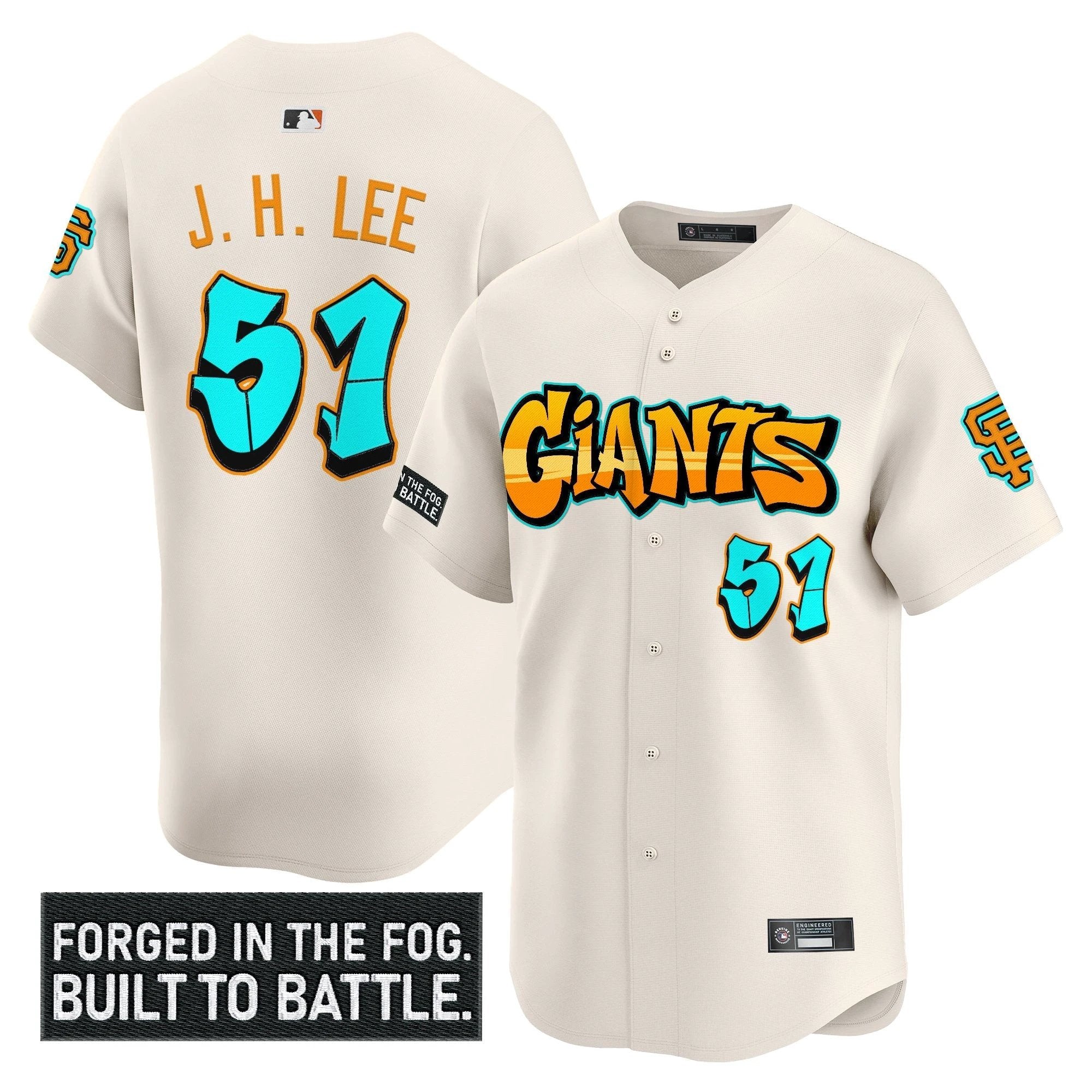 SF 'Graffiti Fog City Drop' Vapor Premier Limited Jersey - All Stitched by San Francisco Giants